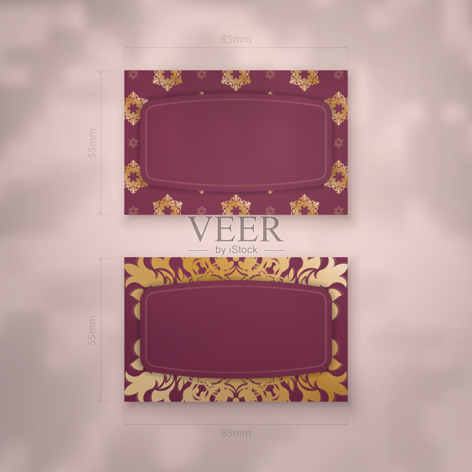 勃艮第名片，希腊金饰，彰显个性。插画图片素材