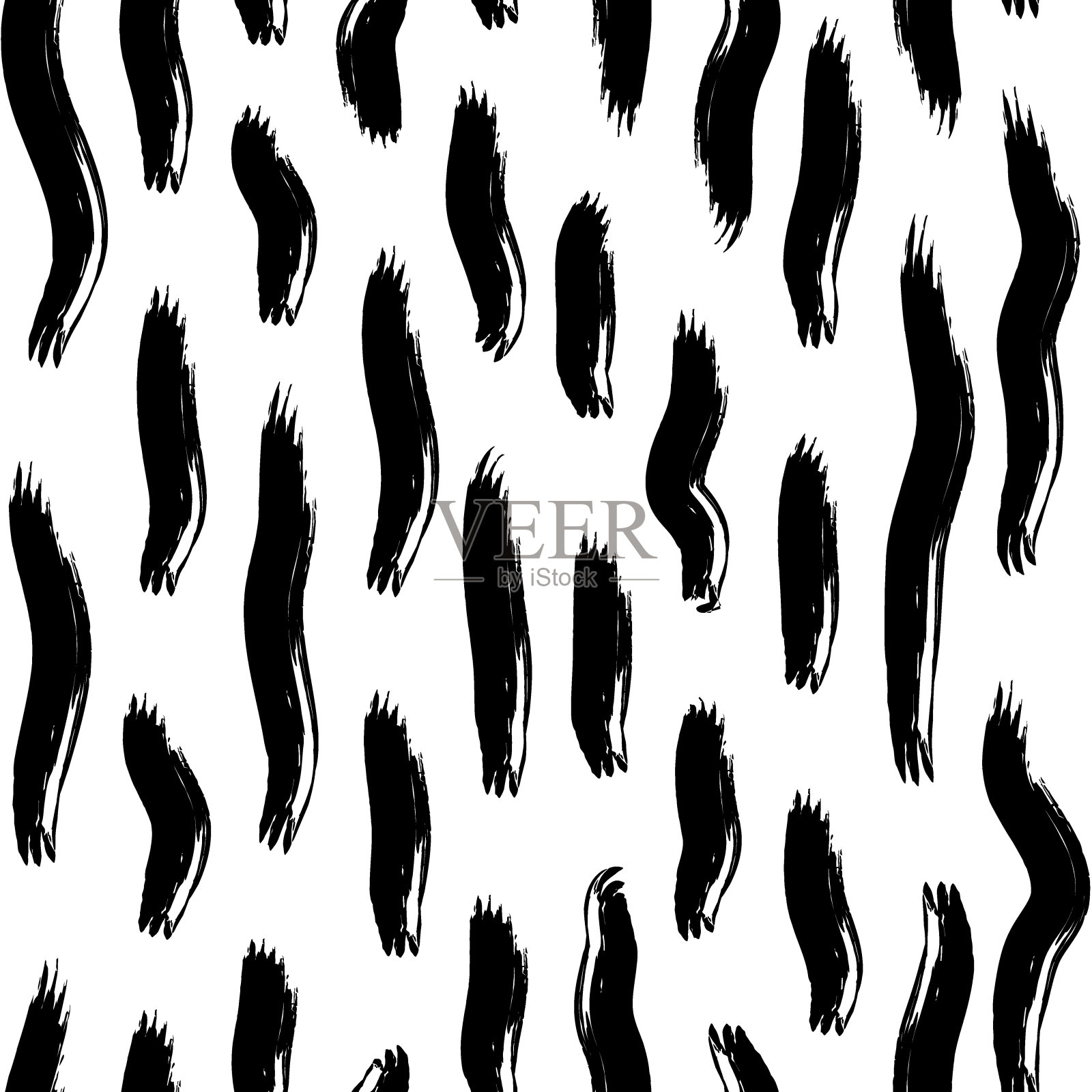 笔触图案几何打印。油漆刷涂无缝图案。写意的垃圾设计背景。时尚的手绘现代简单的地理装饰插画图片素材