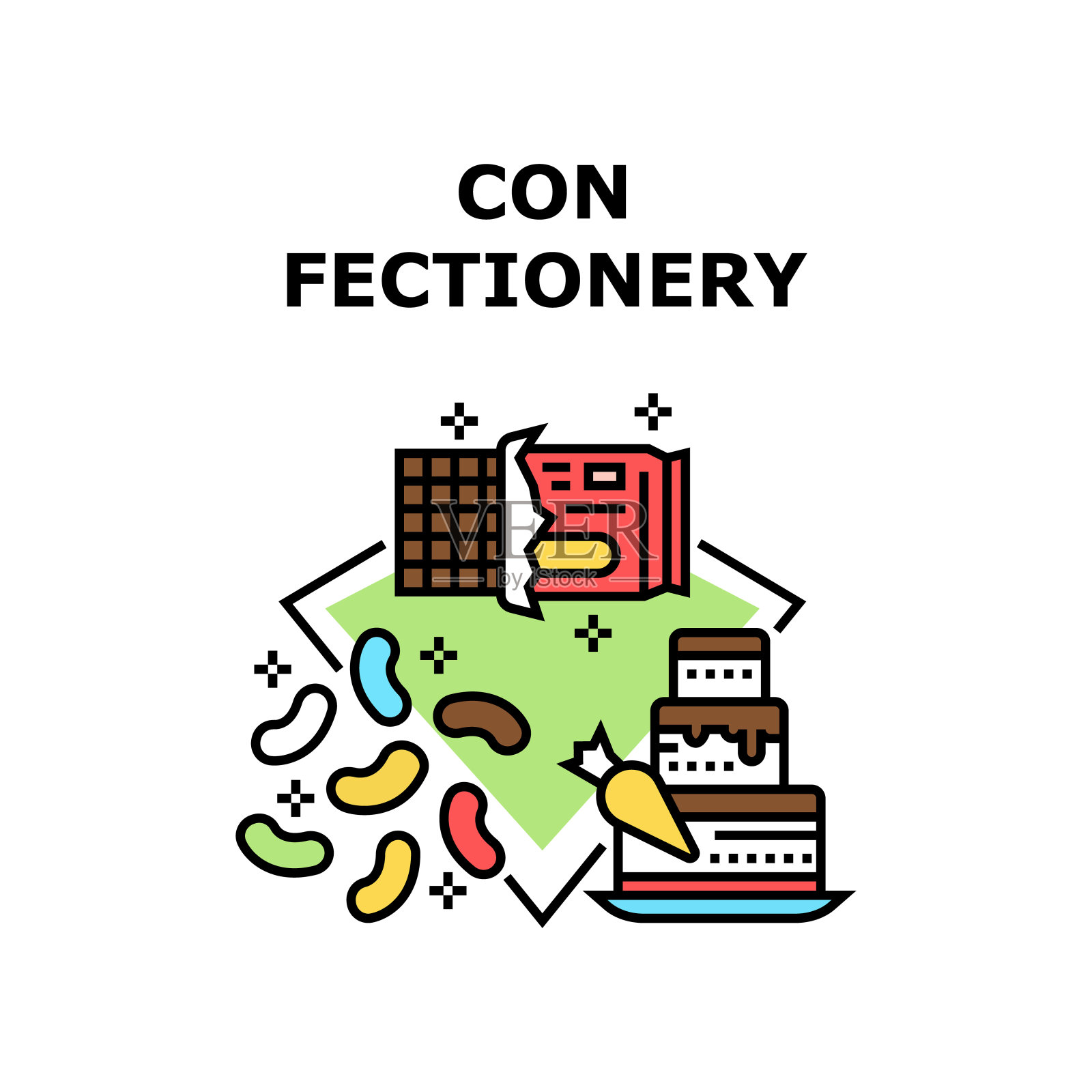 糖果矢量概念颜色插图插画图片素材