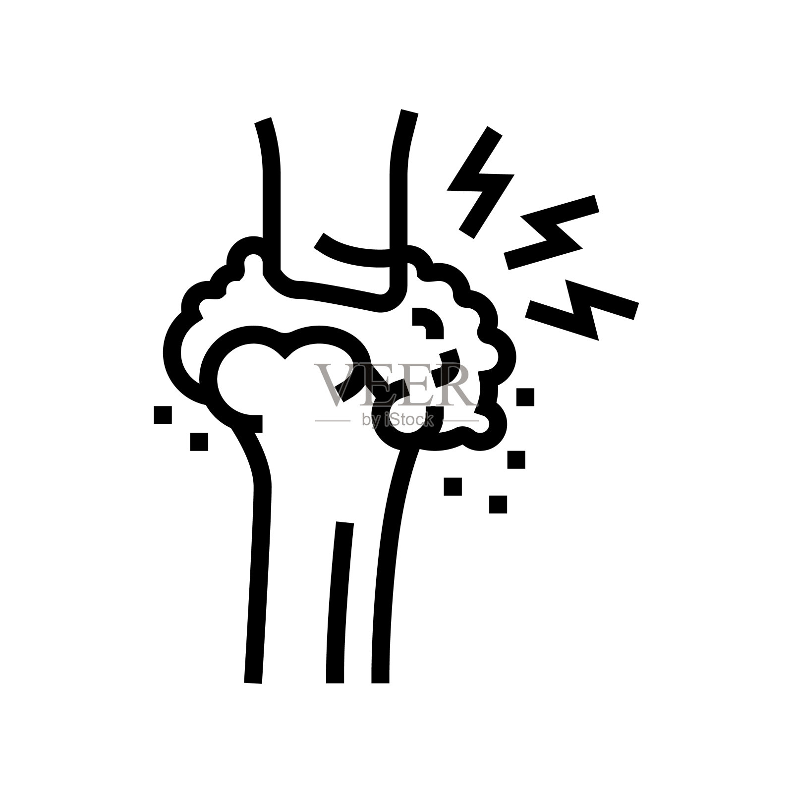 痛风健康问题线图标矢量插图插画图片素材