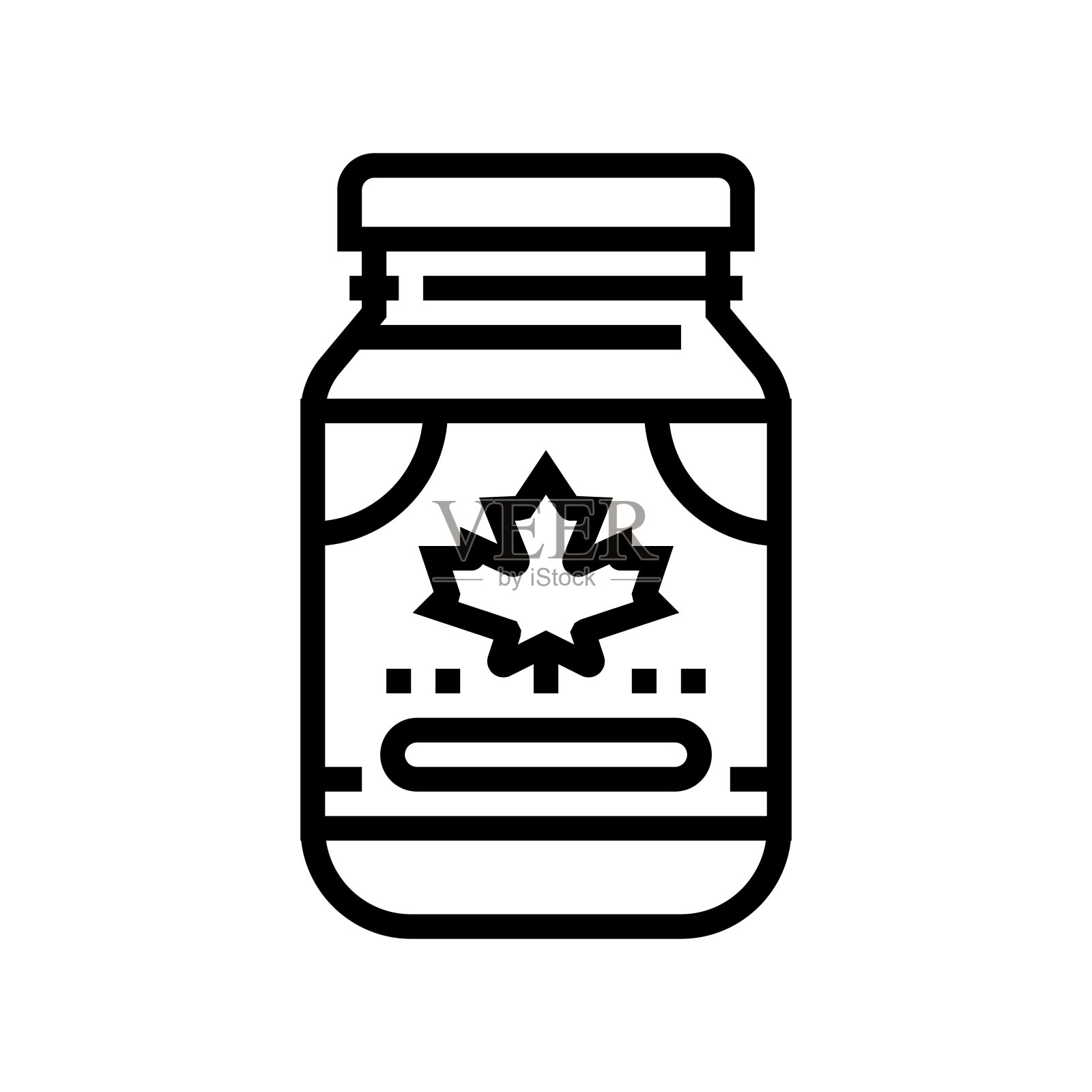 枫树黄油瓶线图标矢量插图插画图片素材