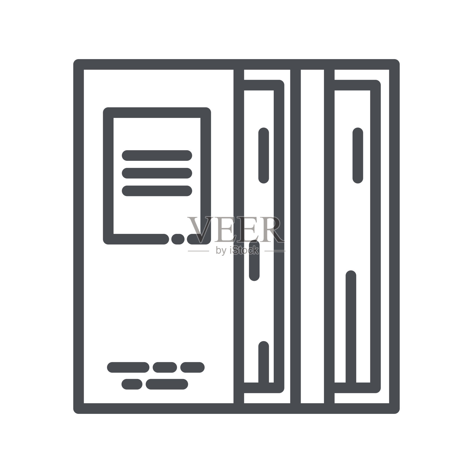 向量线图标的两本书侧视图孤立图标素材