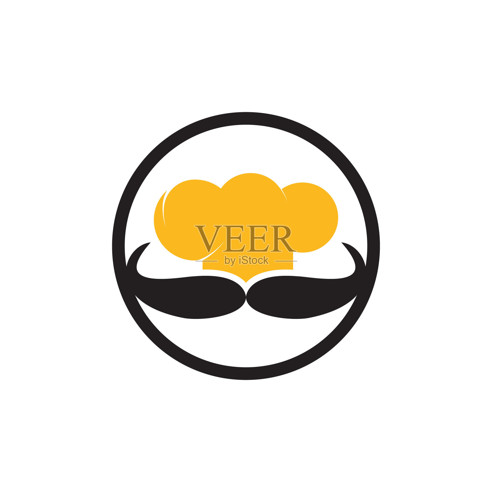 厨师先生矢量标志设计模板。插画图片素材