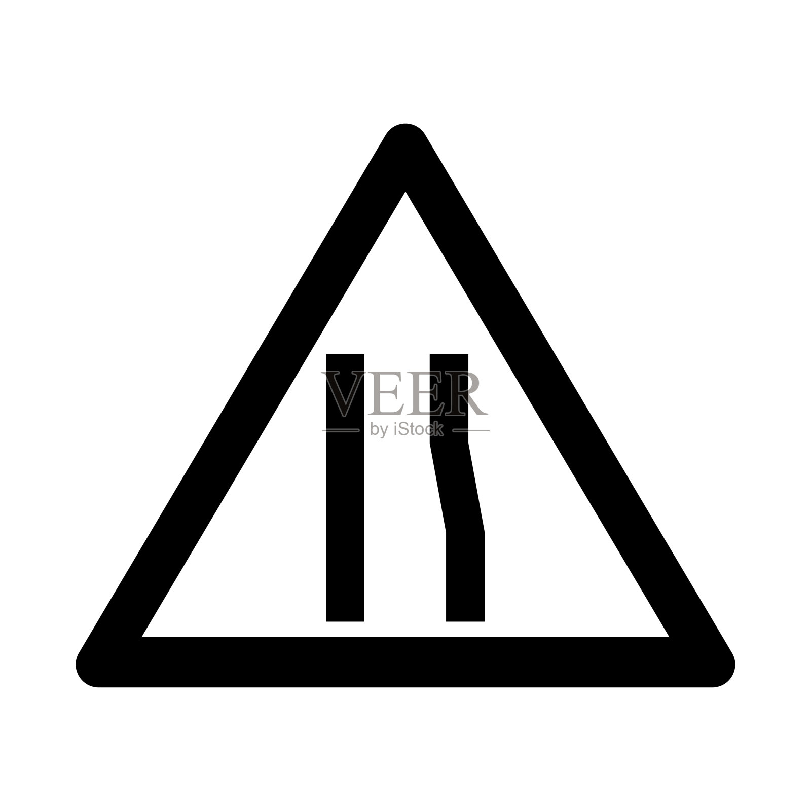 路在一边变窄了Icon设计元素图片