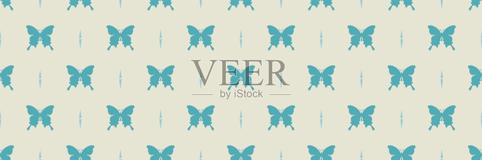简单的背景图像与装饰蝴蝶在一个轻的背景为您的设计项目，无缝模式，墙纸纹理与平面设计。矢量图插画图片素材