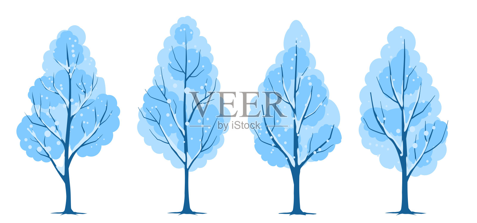 冬天。树组插画图片素材