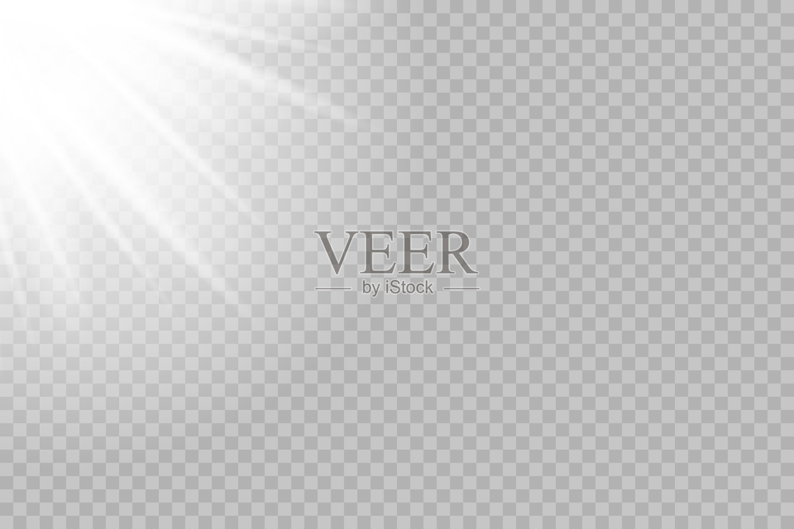 太阳射线矢量插图。阳光发光png效果。插画图片素材