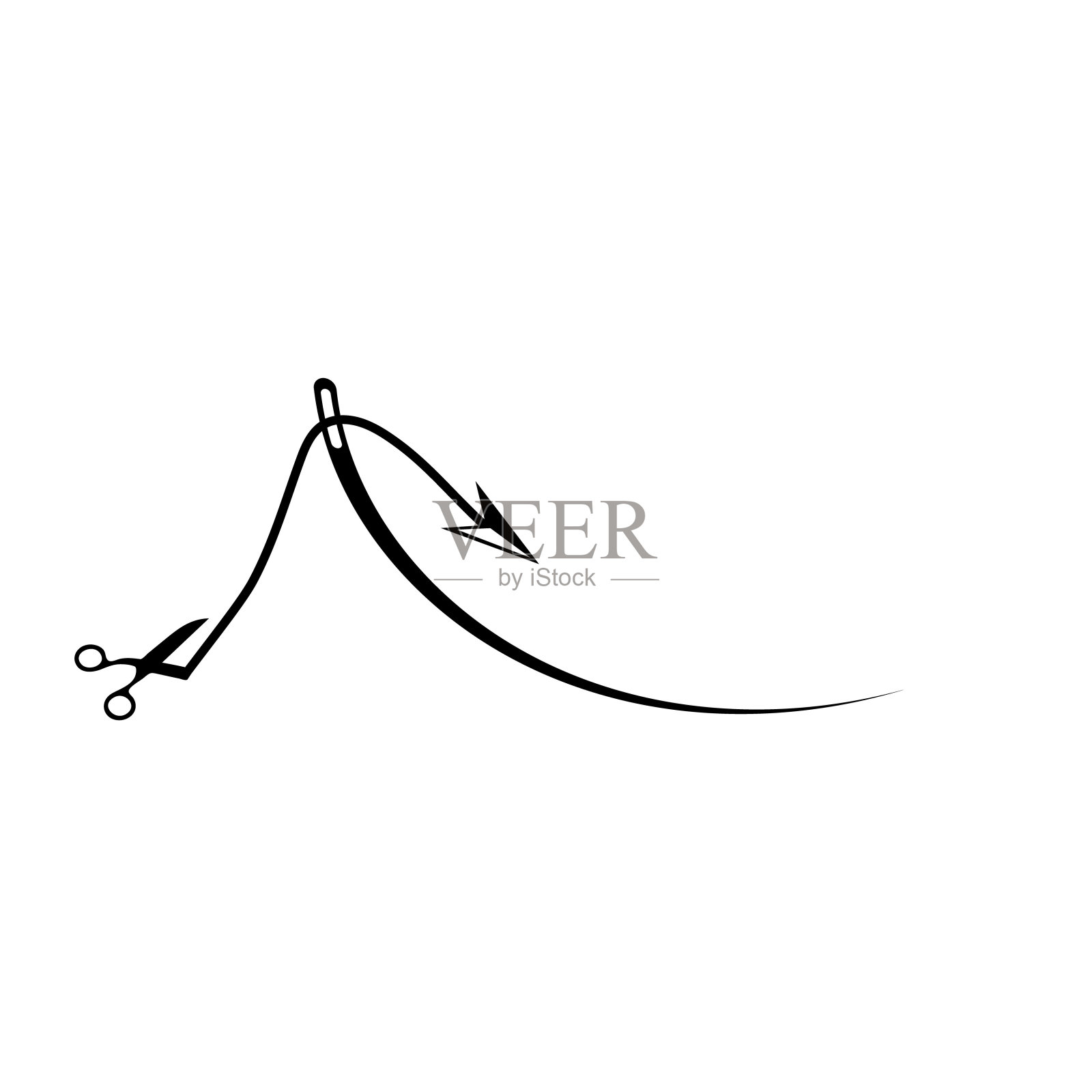 针在一个孤立的白色背景。矢量图插画图片素材