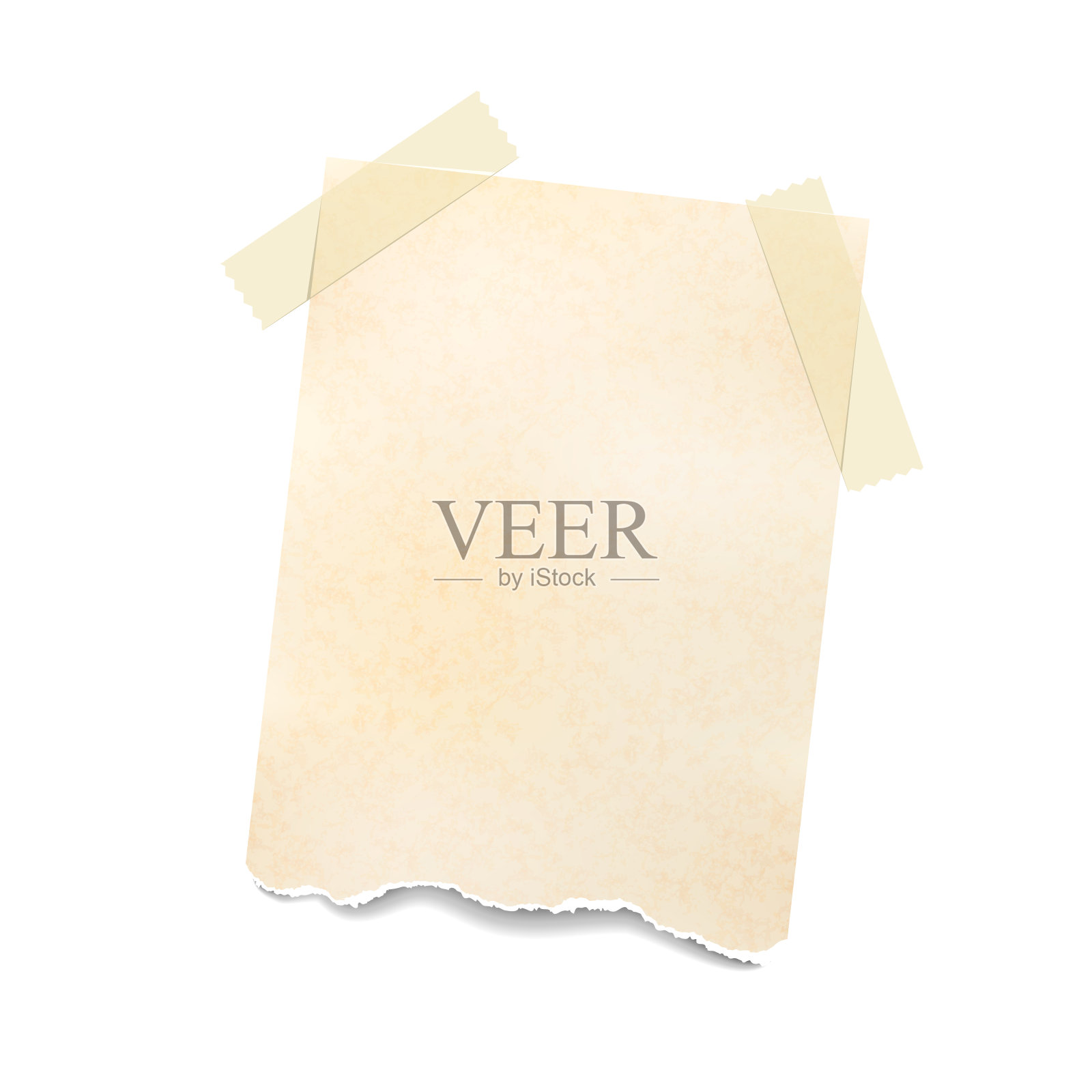 用胶带贴在纸上的便条插画图片素材