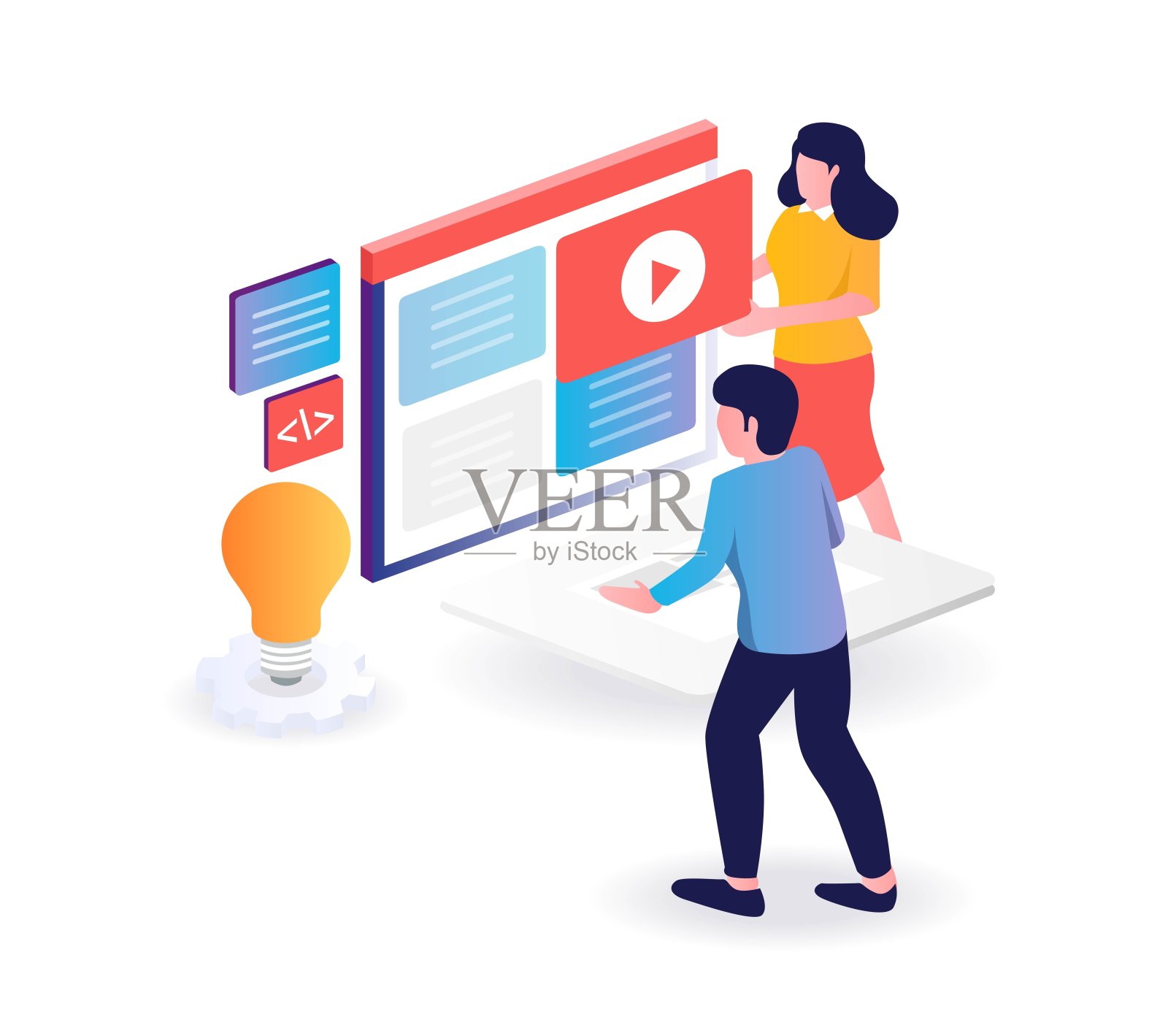 目前正在为一个网络博客编写一个有创意的布局插画图片素材