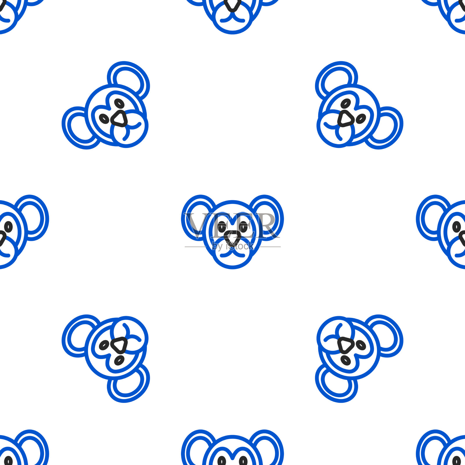 行猴图标隔离无缝模式上插画图片素材