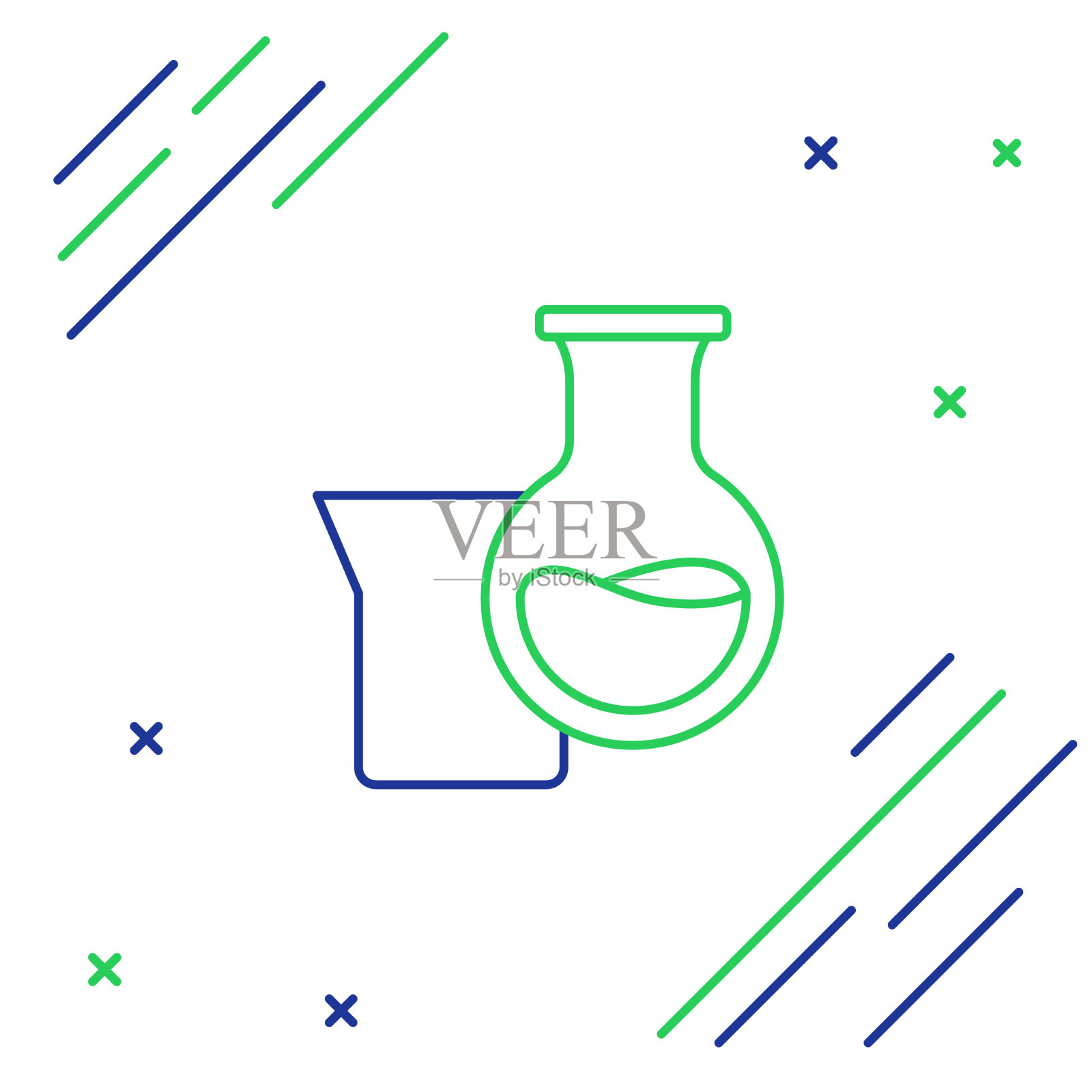 线油汽油试管图标隔离在白色上插画图片素材