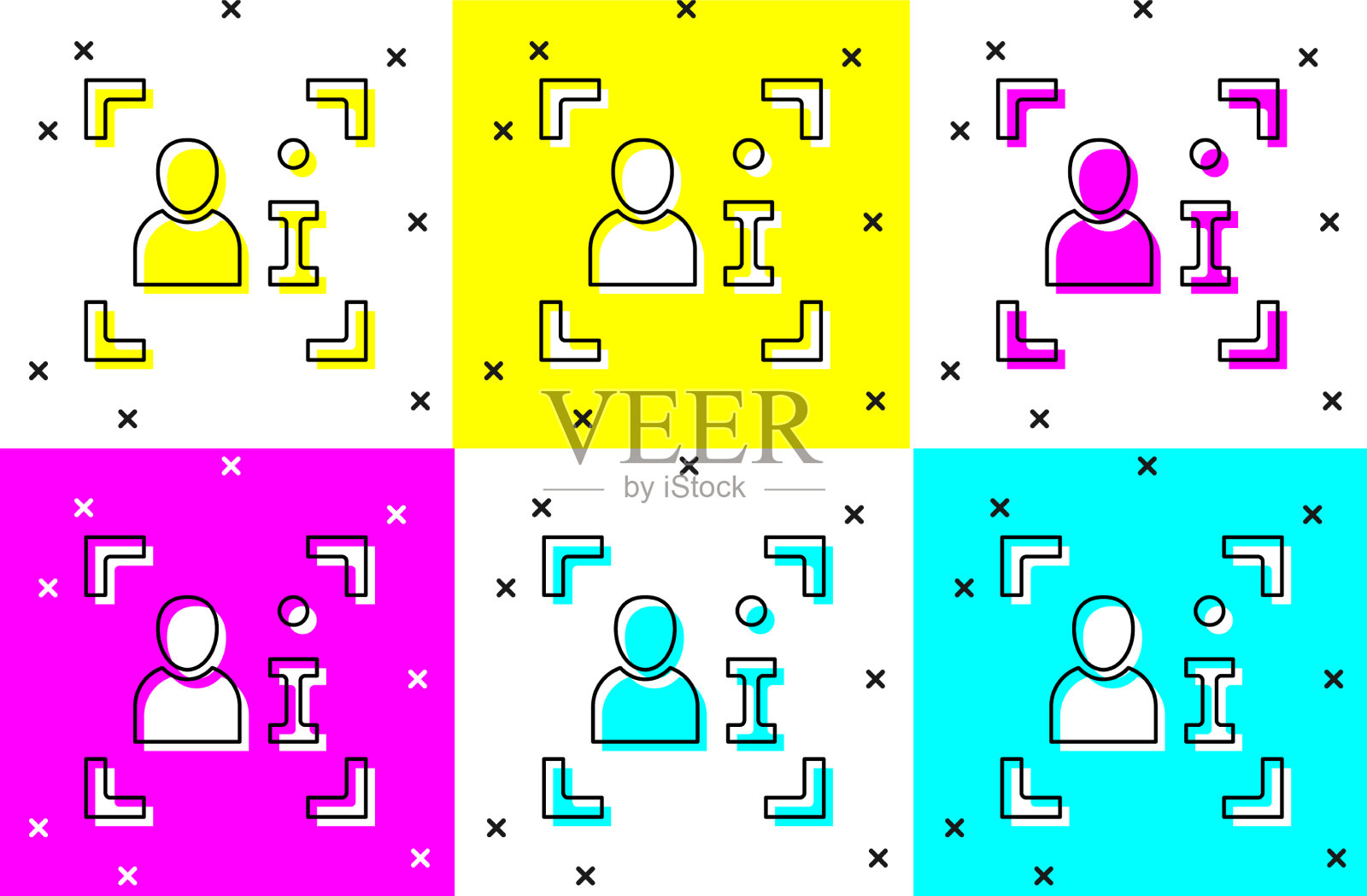 设置电视报告图标隔离彩色图标素材