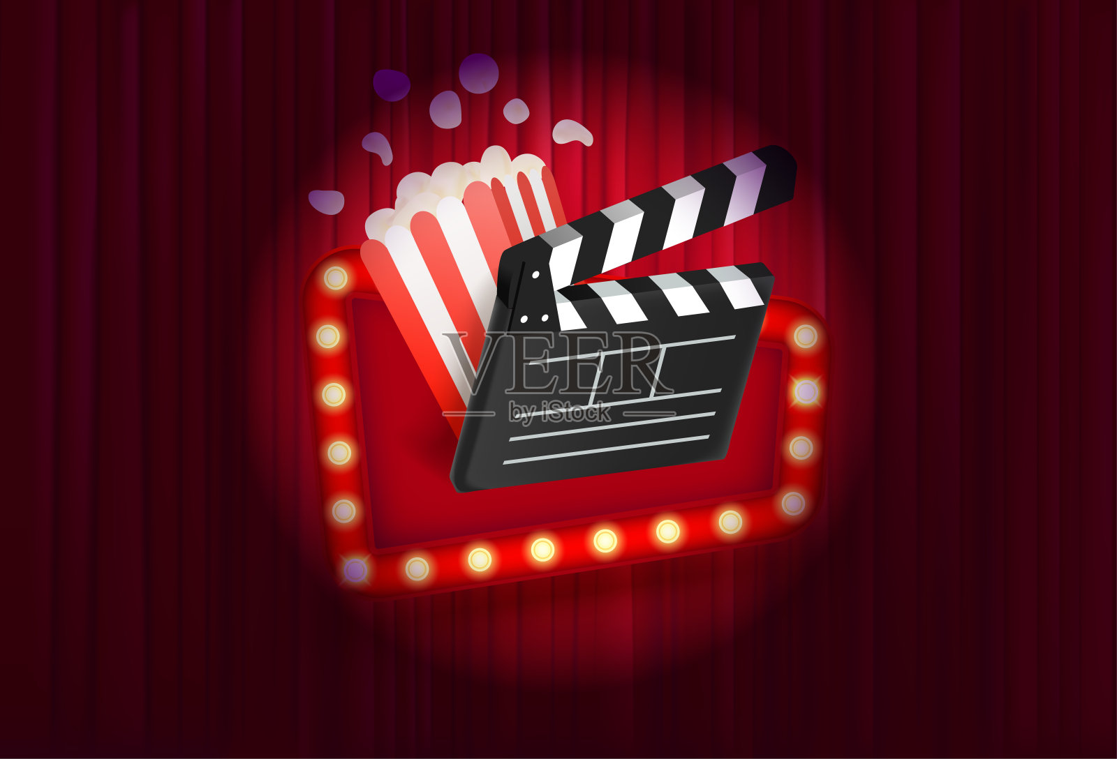 电影宣传横幅矢量模板插画图片素材