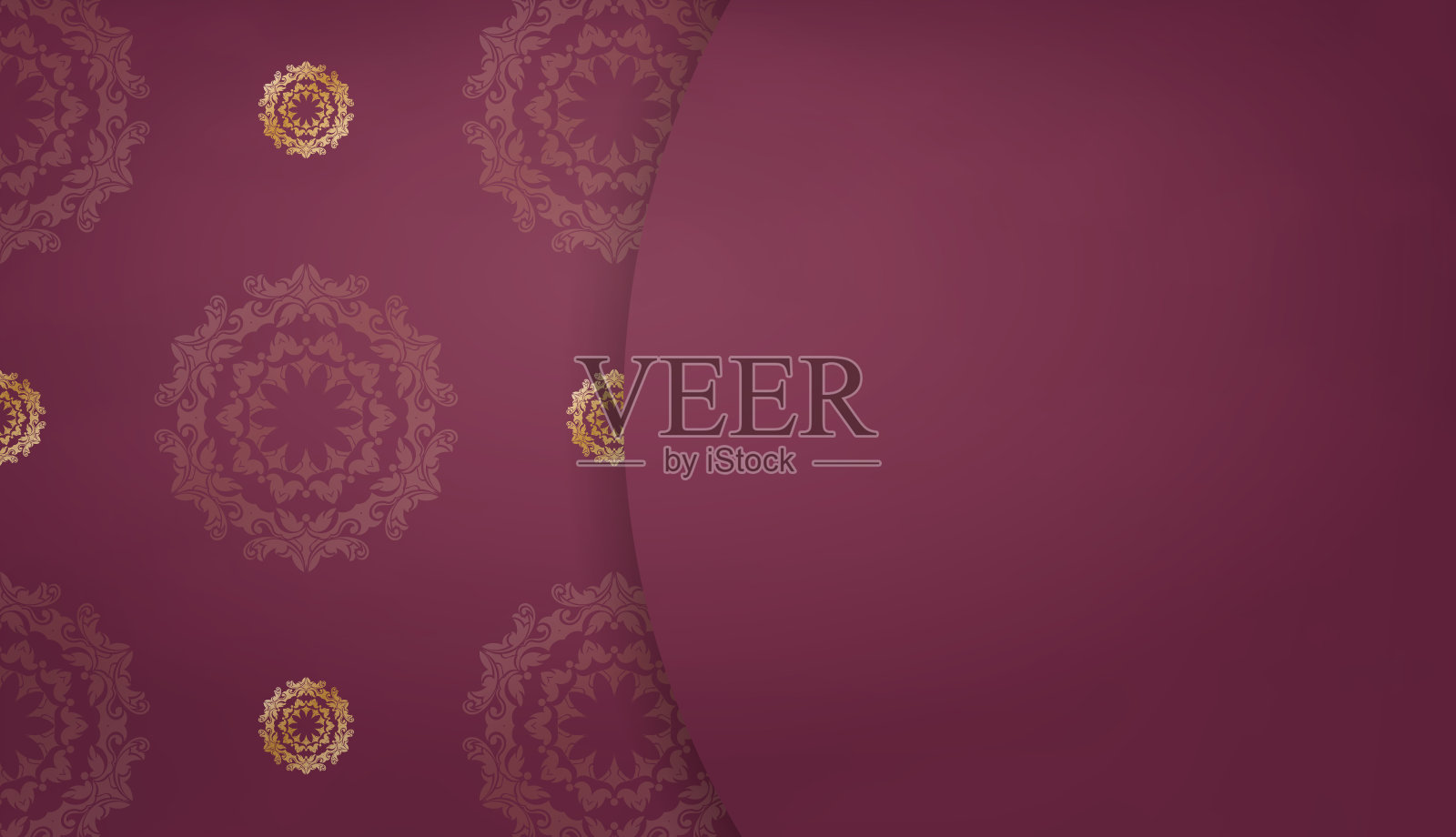 带有希腊金饰的勃艮第旗帜，还有你的标志插画图片素材