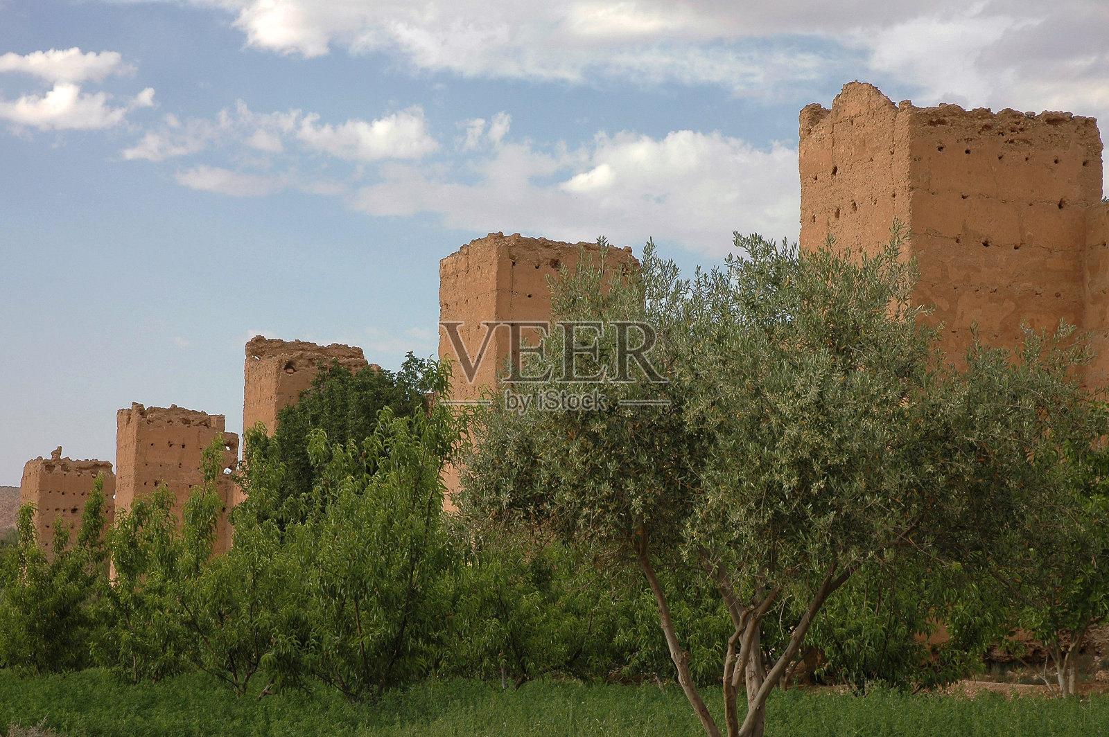 古老的卡斯巴或卡斯尔(古城的要塞)在摩洛哥照片摄影图片