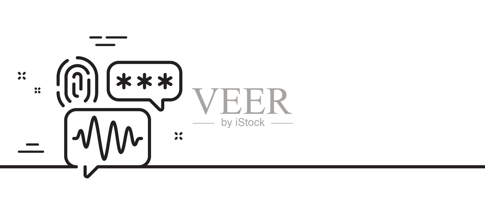 生物识别安全线图标指纹扫描设计元素图片