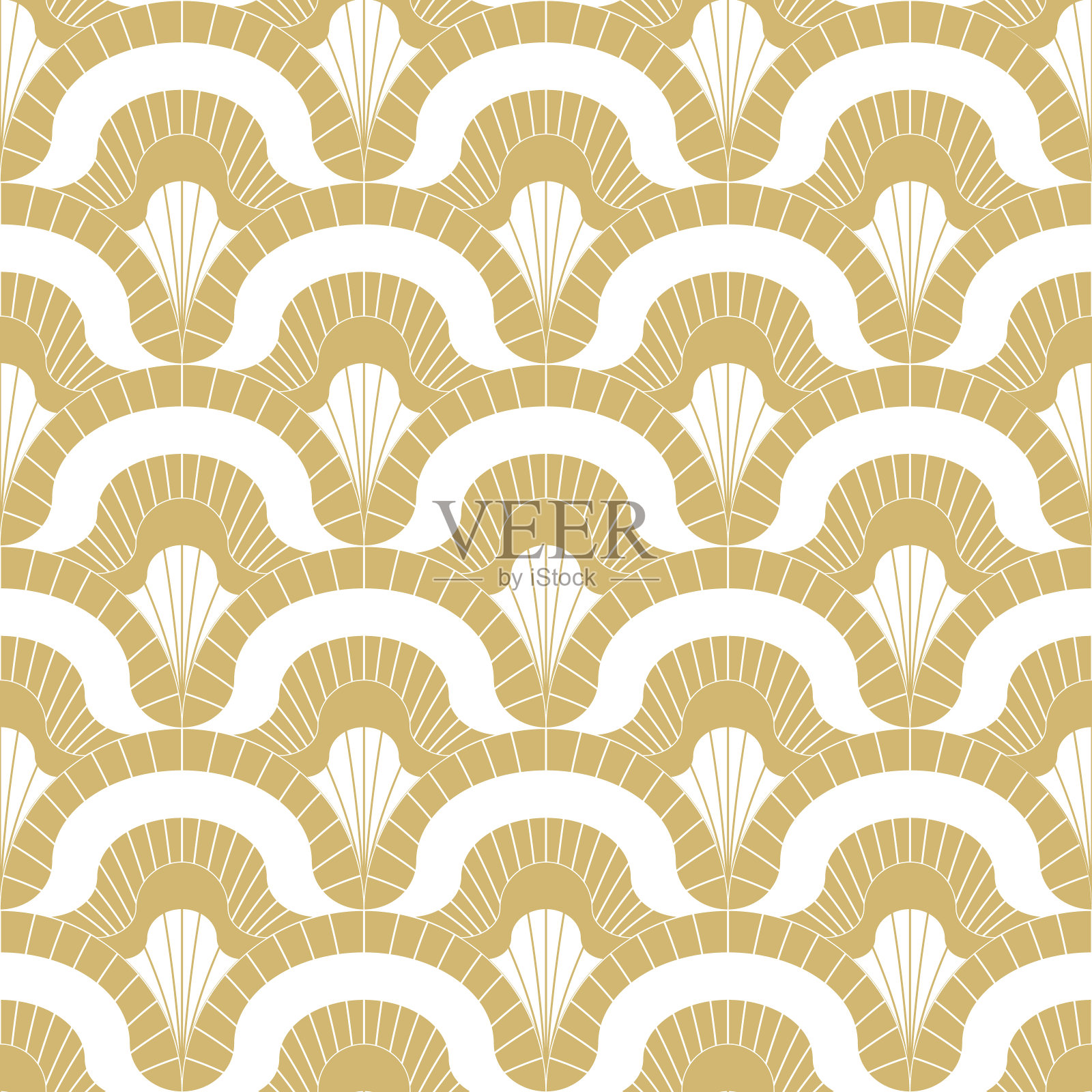 抽象无缝黄金图案在亚洲风格。插画图片素材