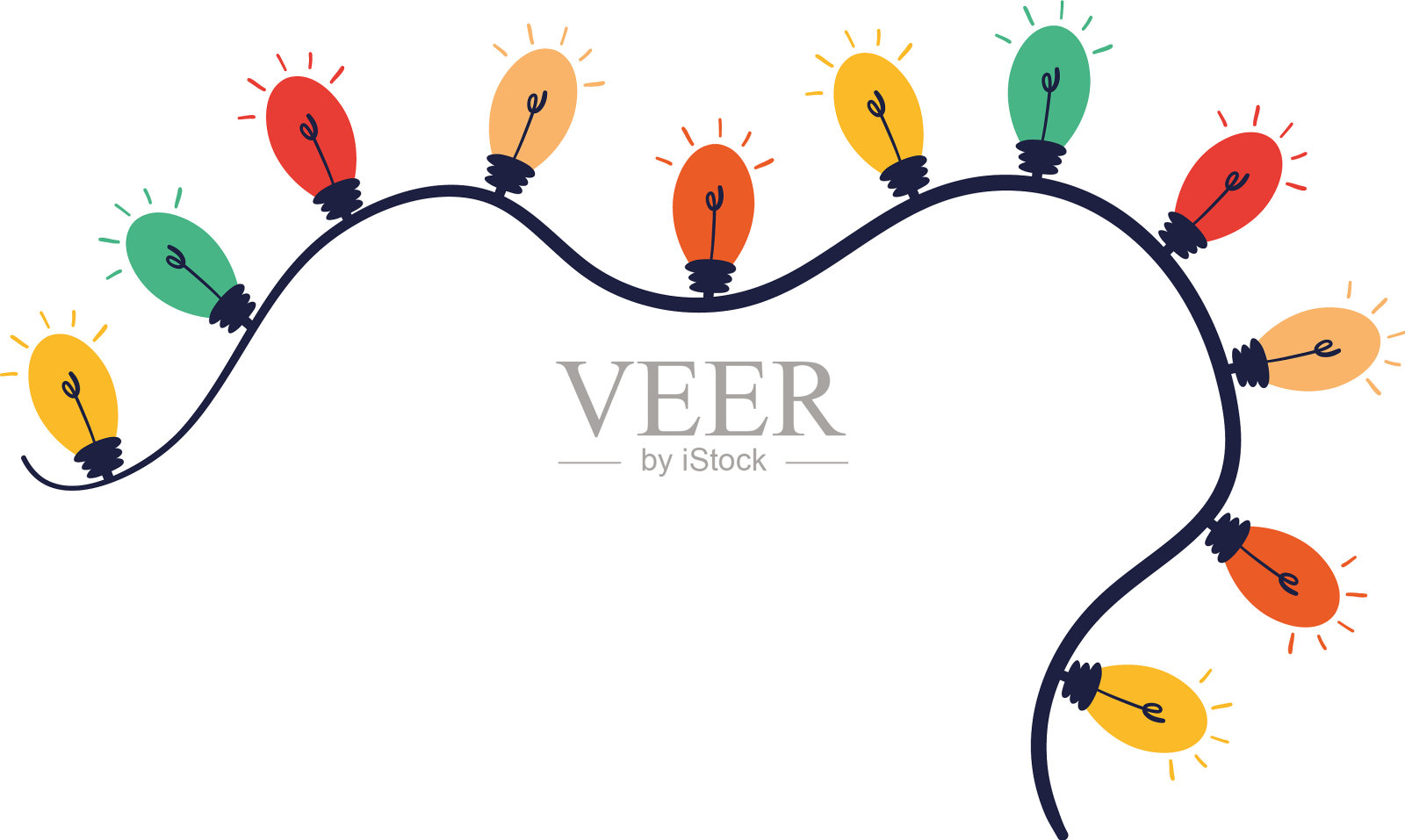 圣诞灯的图标设计元素图片