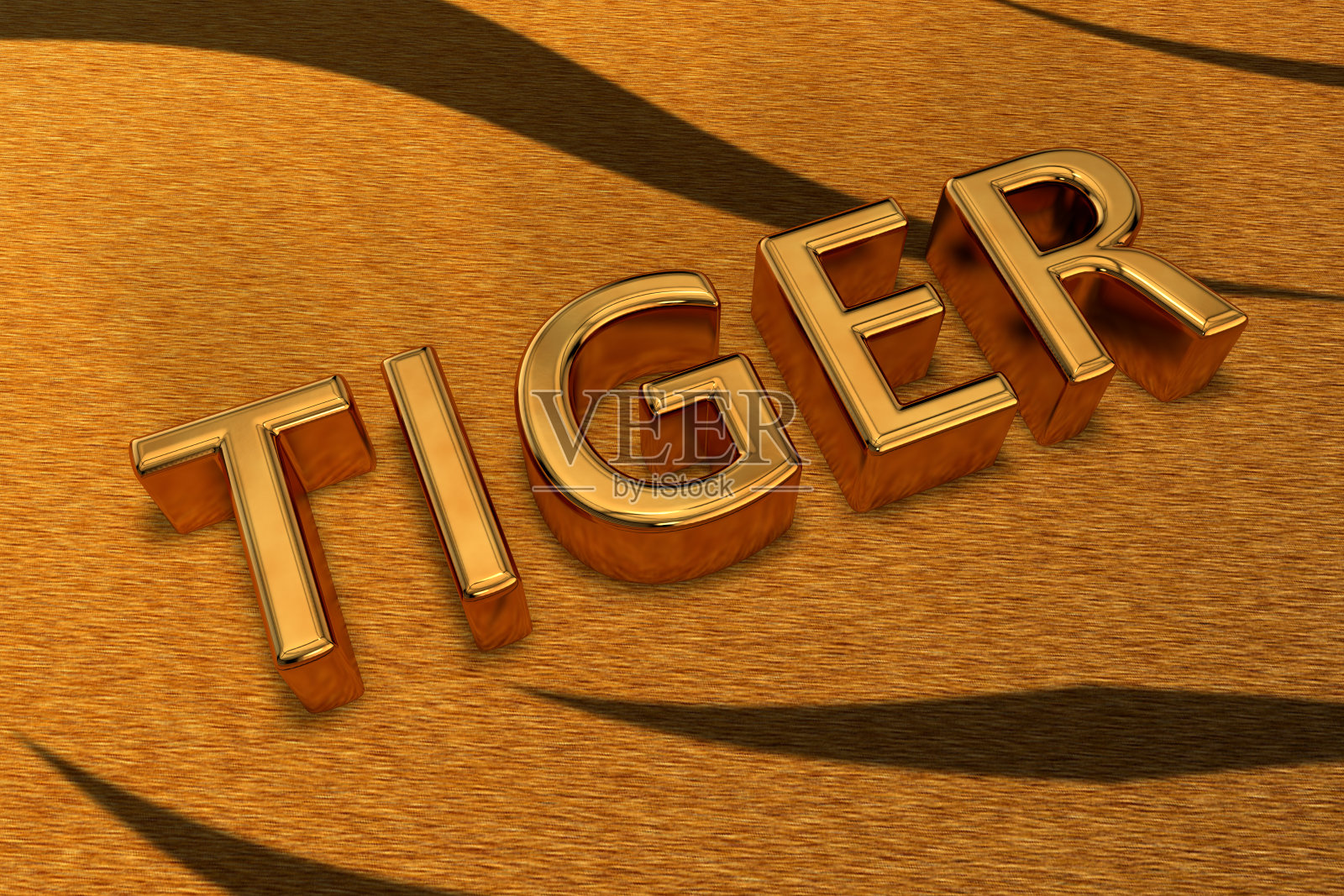 3D文字与字虎寓意2022年的象征照片摄影图片