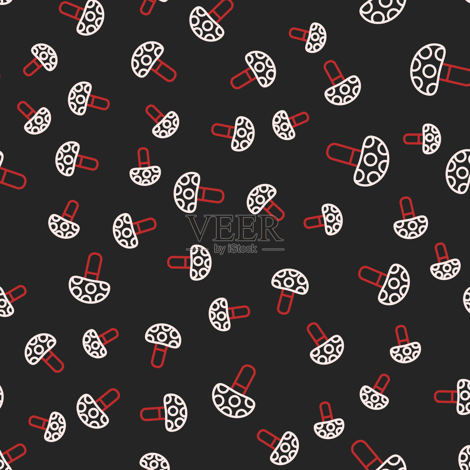 线裸盖菇图标分离无缝插画图片素材