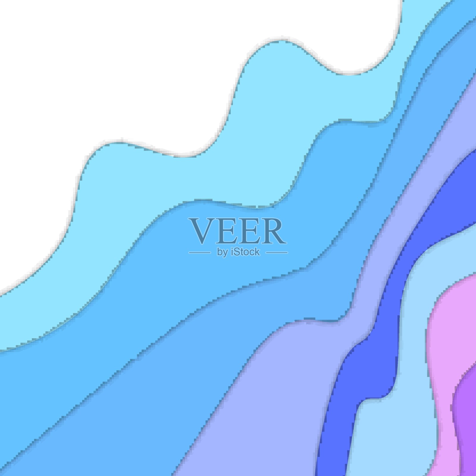 彩色抽象波与阴影。剪纸。每股收益10插画图片素材