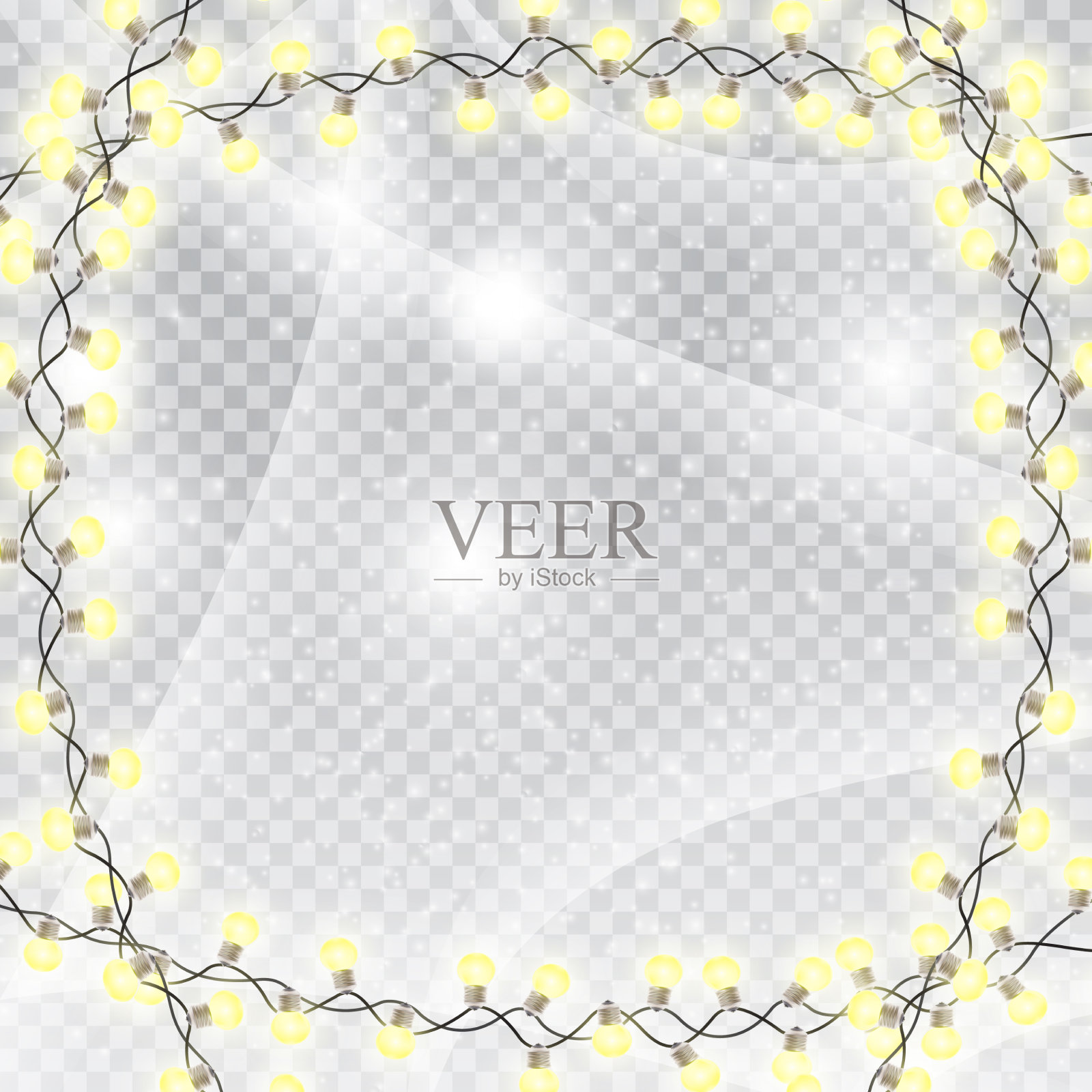 新年和圣诞树的花环插画图片素材