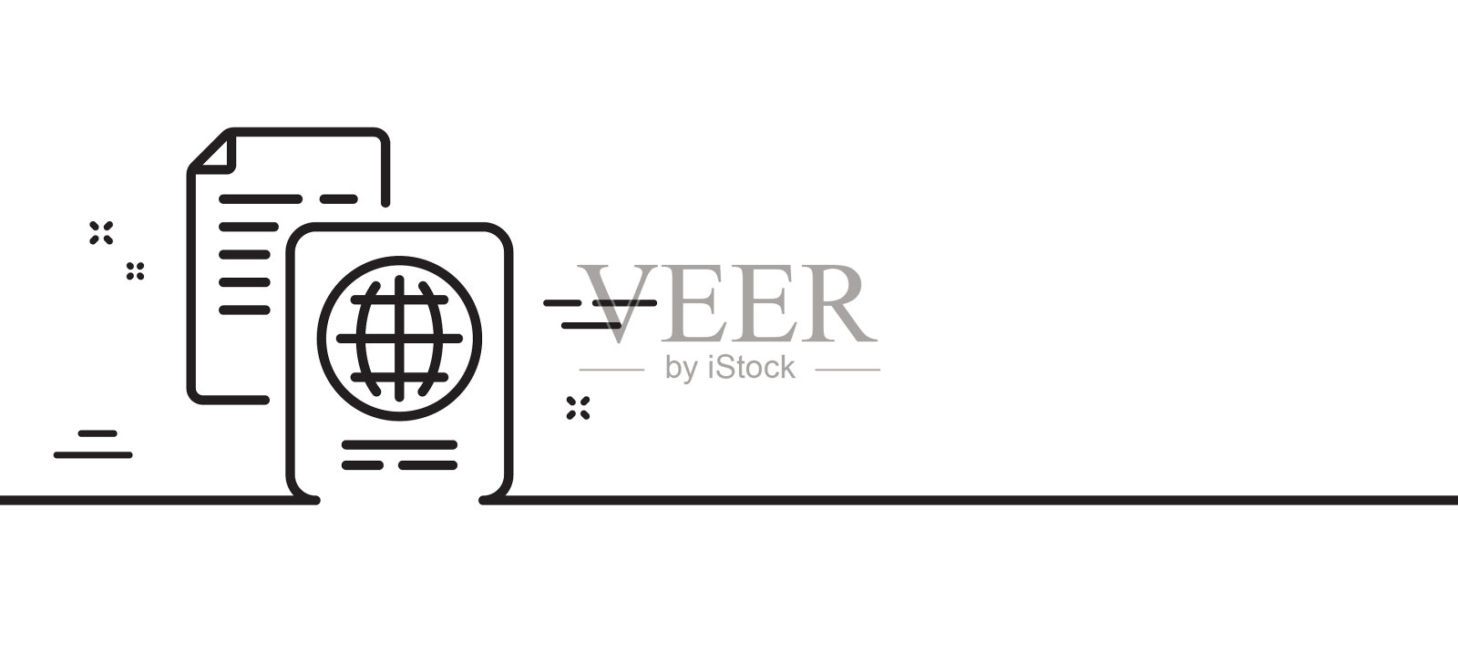护照文件行图标标识文件页标识设计元素图片