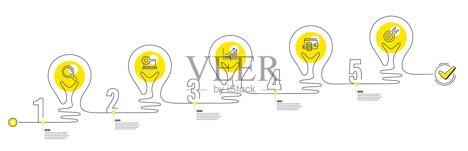 业务信息图5步时间表工作流设计元素图片
