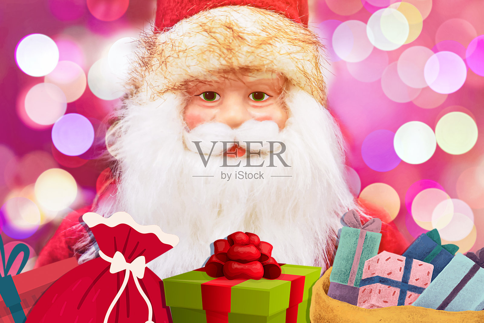 圣诞老人的礼物照片摄影图片