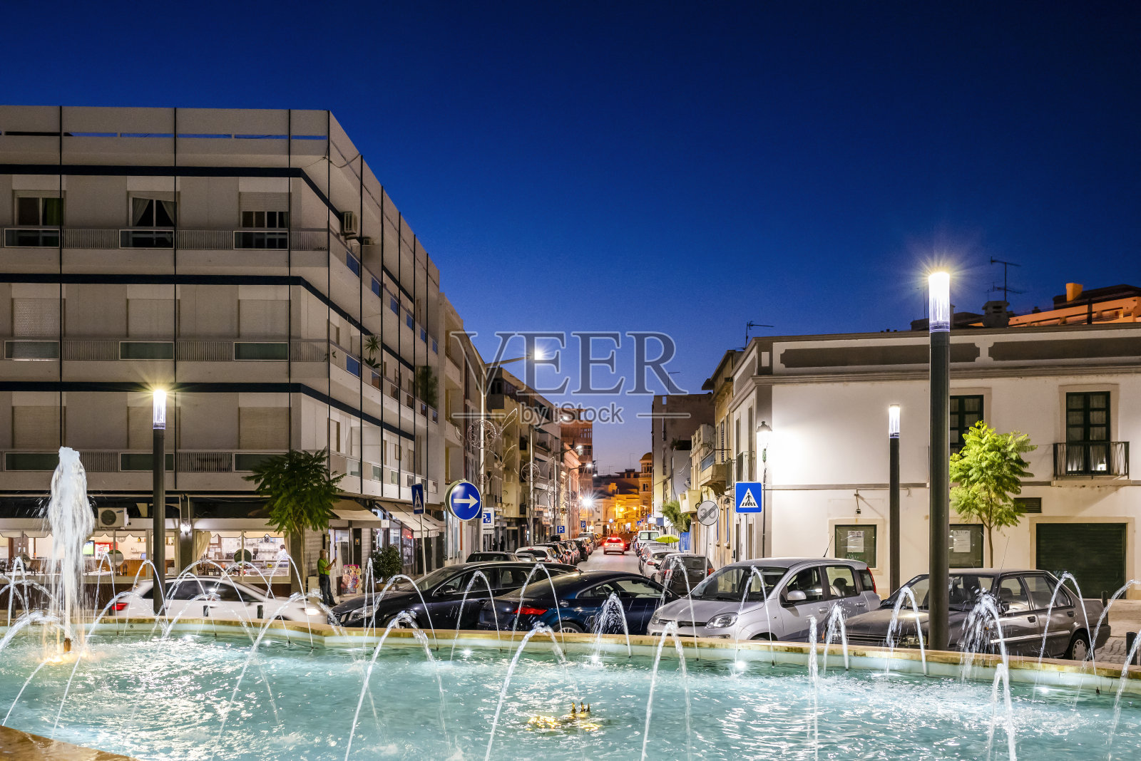 葡萄牙阿尔加维法罗住宅区的城市景观照片摄影图片