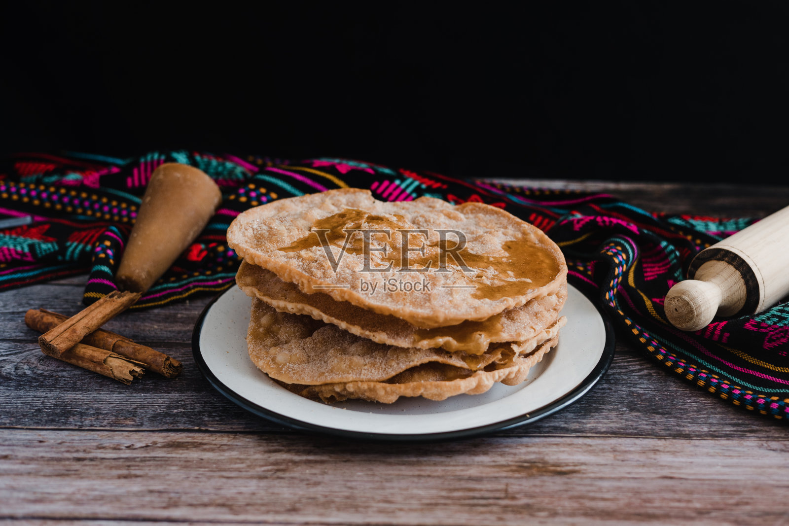 墨西哥:传统圣诞甜点的食谱和配料照片摄影图片