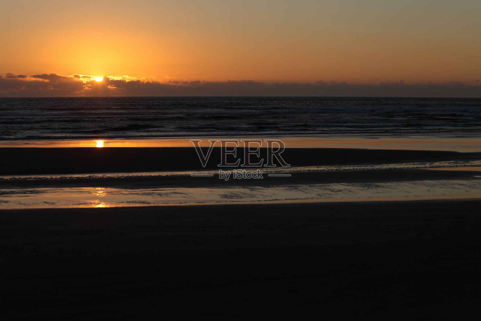 日落海滩照片摄影图片