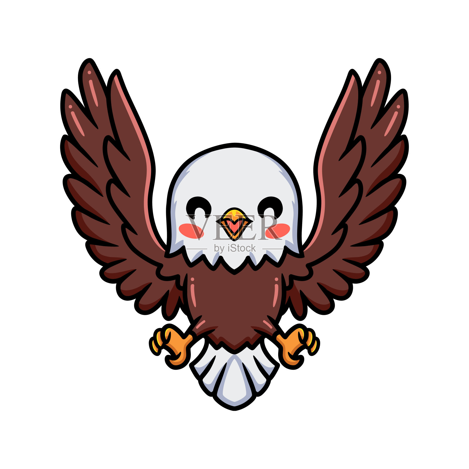 可爱的小鹰卡通飞翔设计元素图片