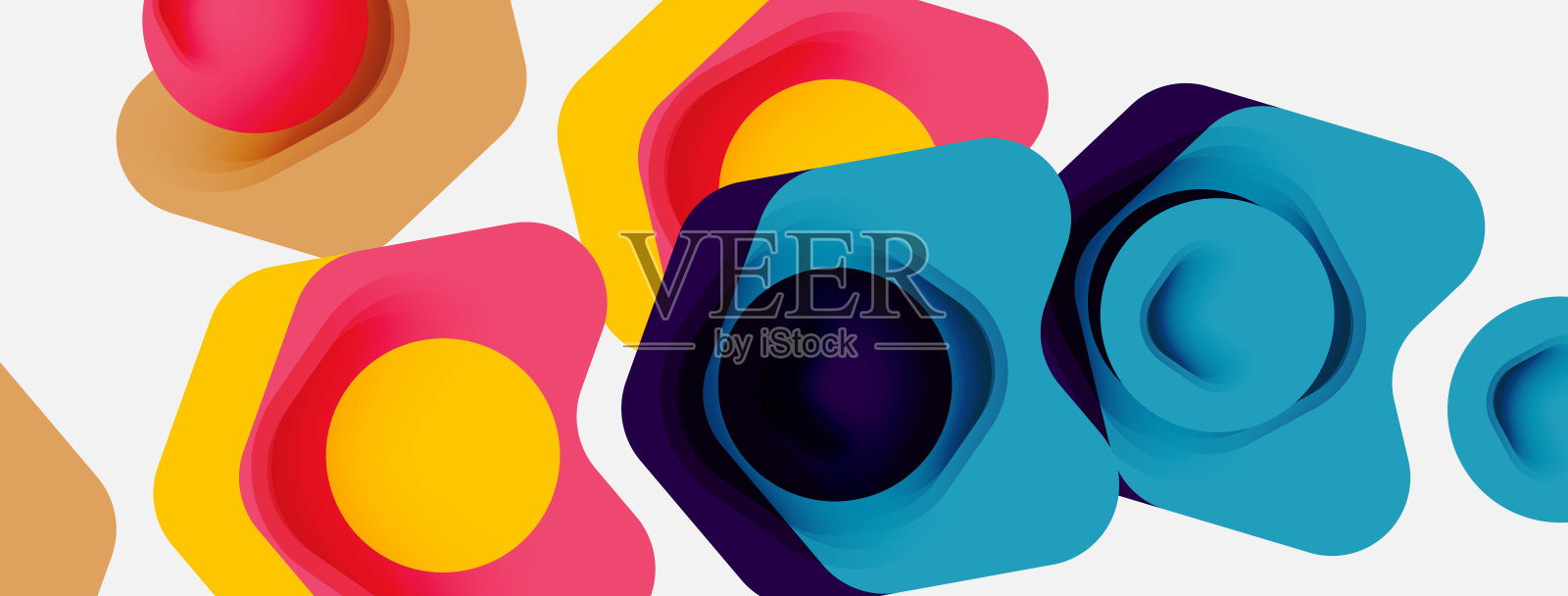 白色背景上的彩色箭头形状。最小几何抽象背景。矢量插图壁纸横幅背景或着陆页插画图片素材