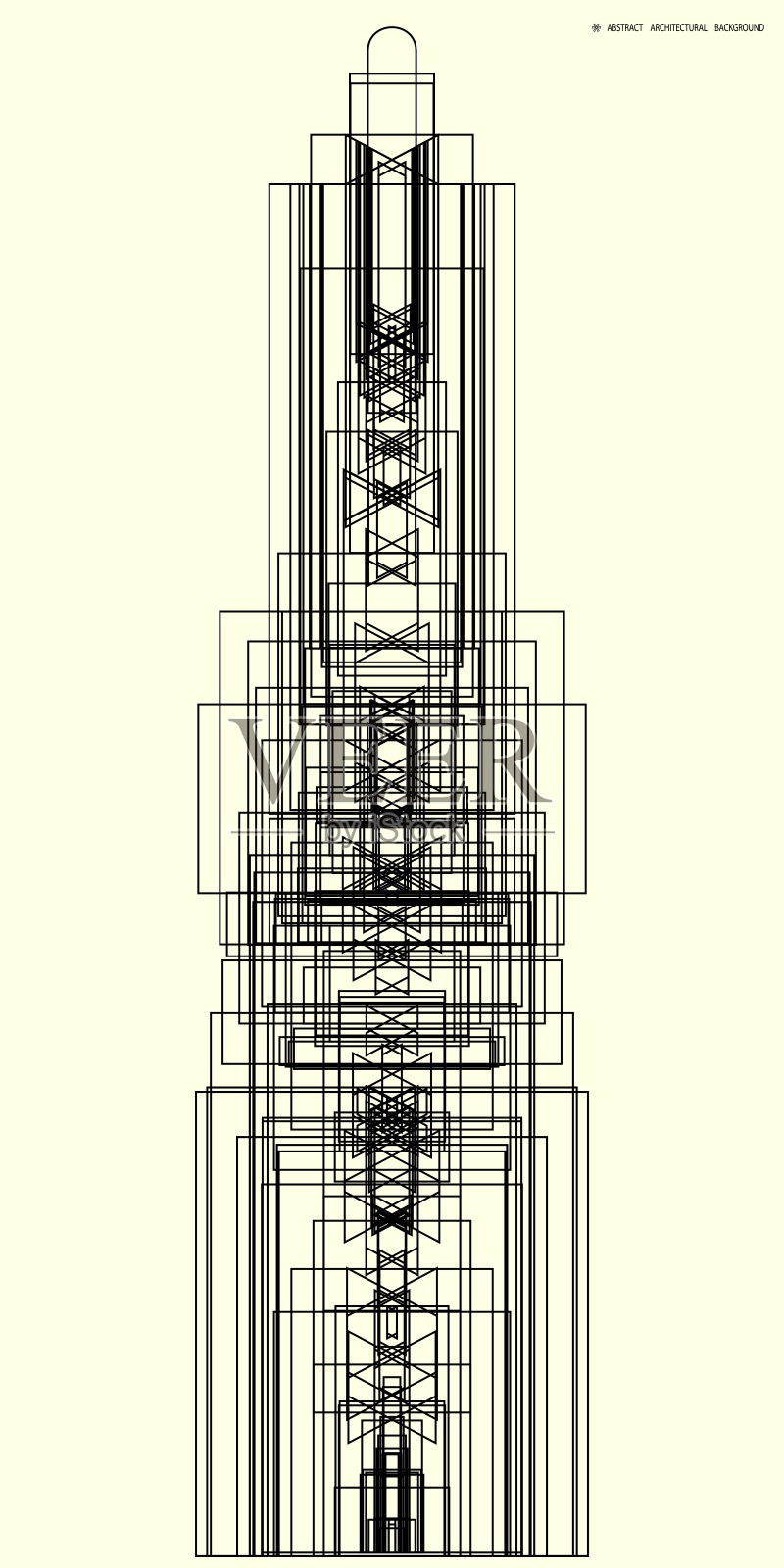 黄色背景矩形线条抽象图案插画图片素材