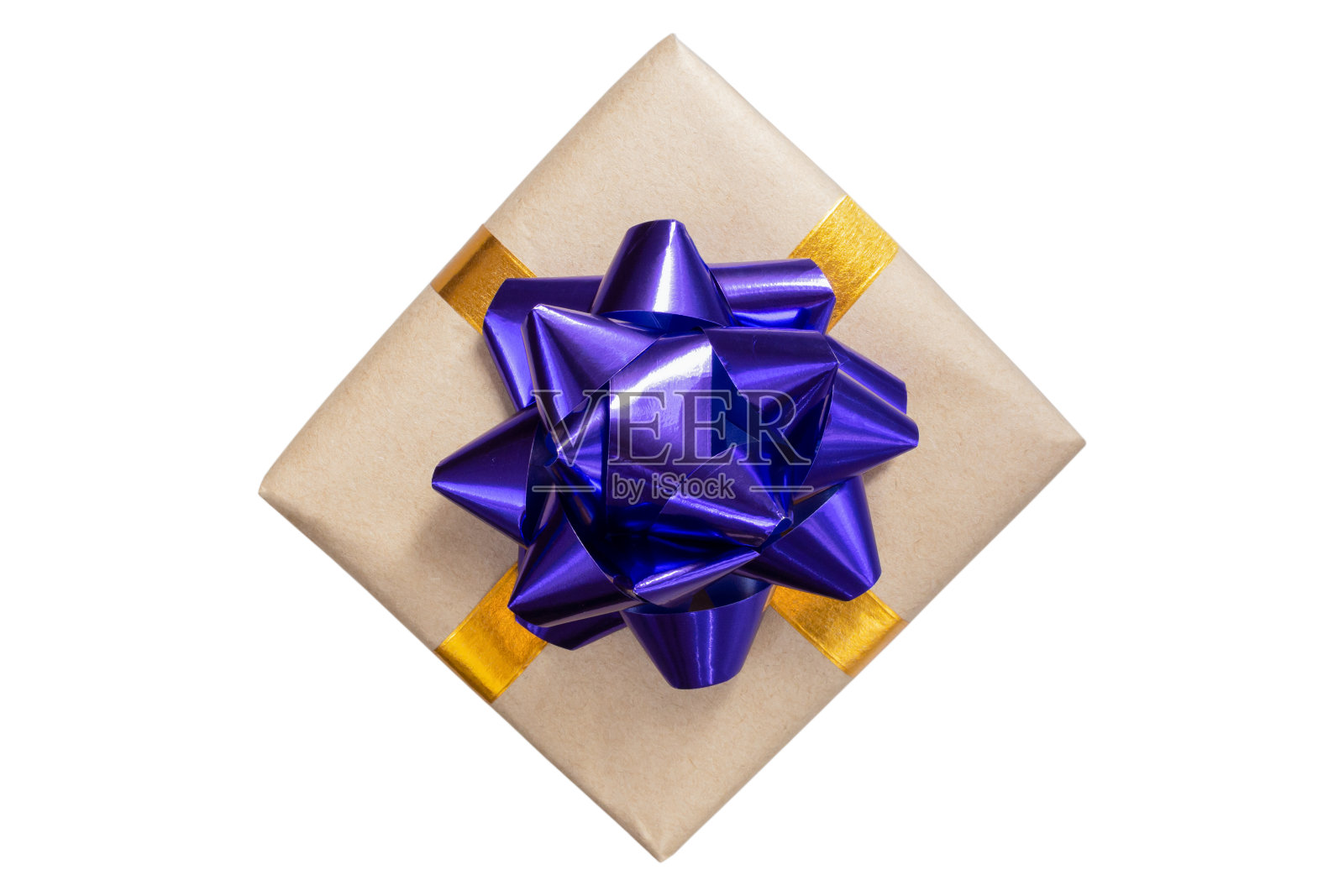 孤立的礼盒上有一个大大的蝴蝶结照片摄影图片