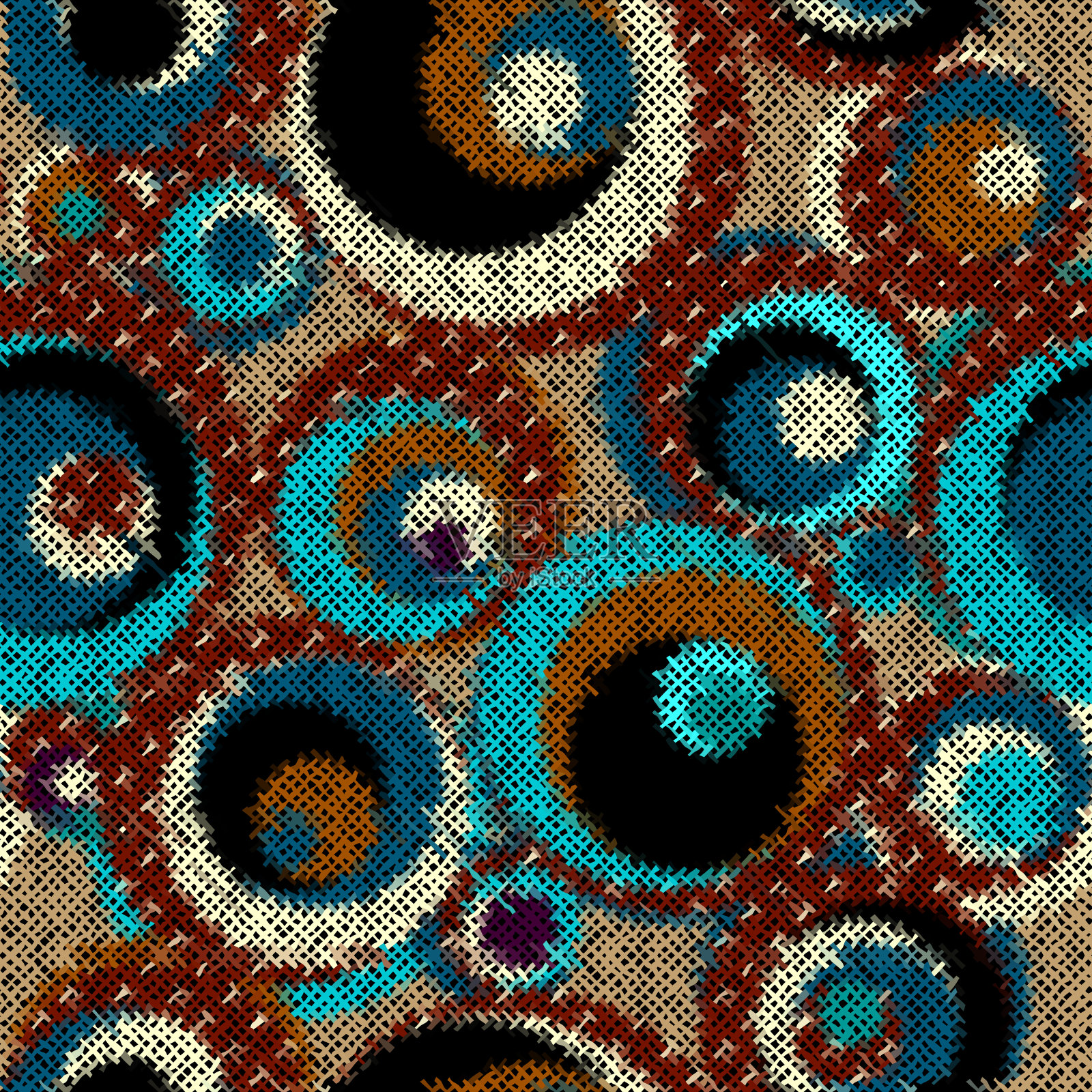 仿粗糙帆布的纹理。无缝模式。插画图片素材