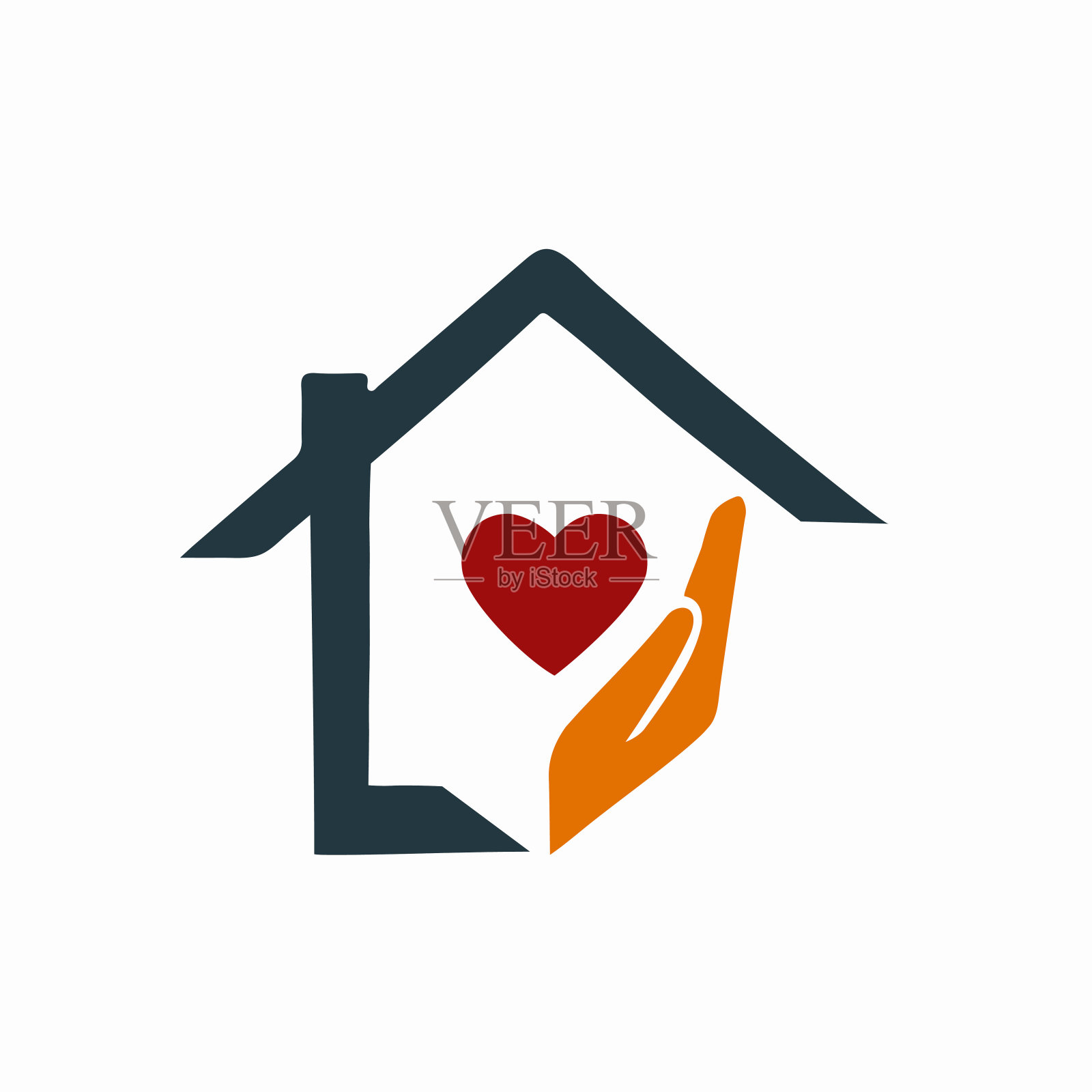 手屋爱情符号矢量插画图片素材