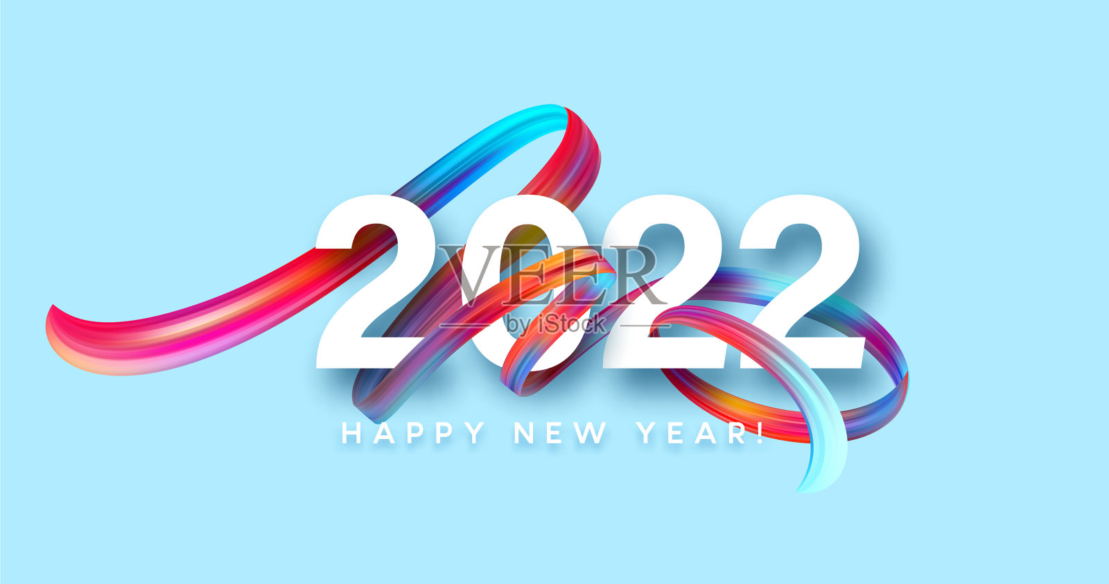 日历头2022数字彩色摘要插画图片素材