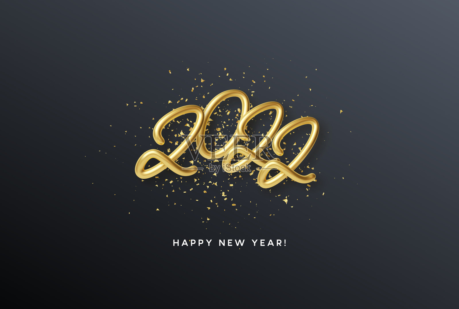 日历头2022现实的金属黄金插画图片素材