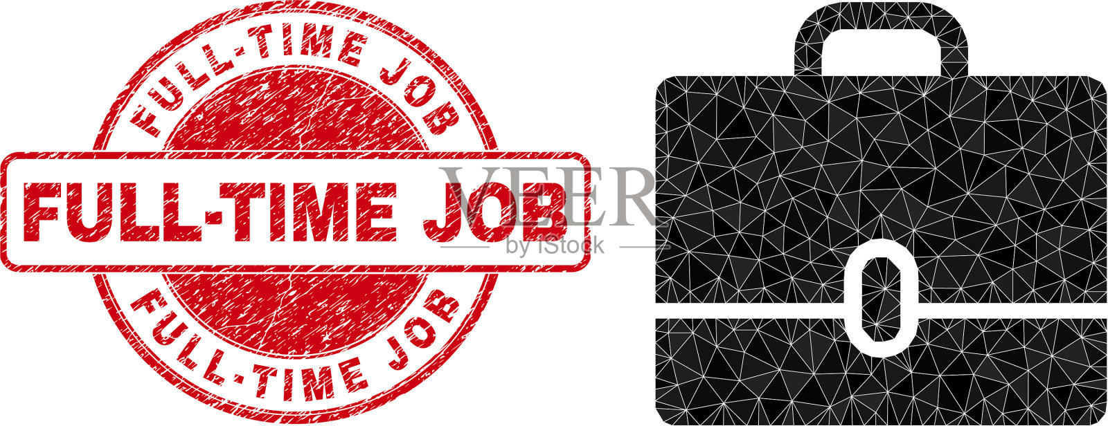 苦恼的全职工作围绕密封和案件低保利插画图片素材