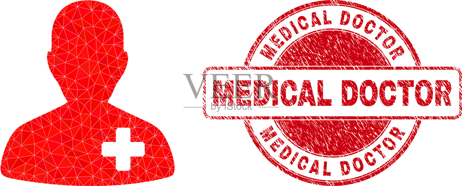 有质感的医圆印章和医印章插画图片素材