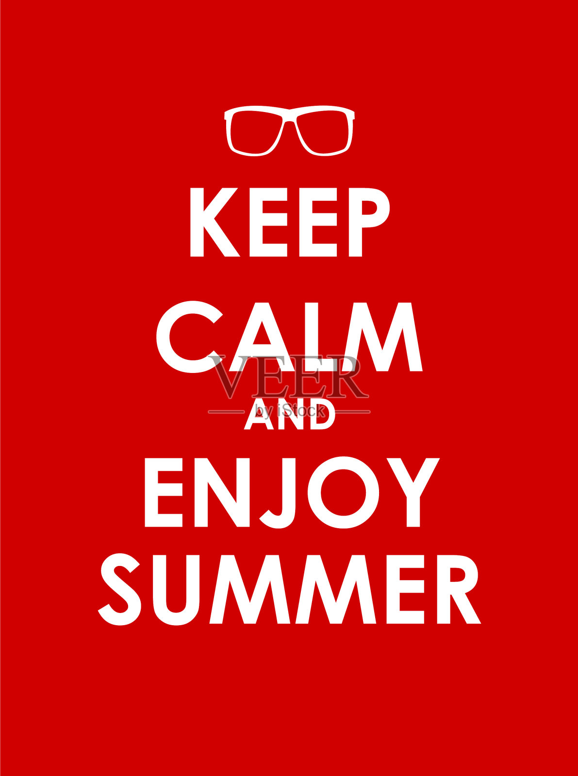 保持冷静，享受夏日创意海报插画图片素材