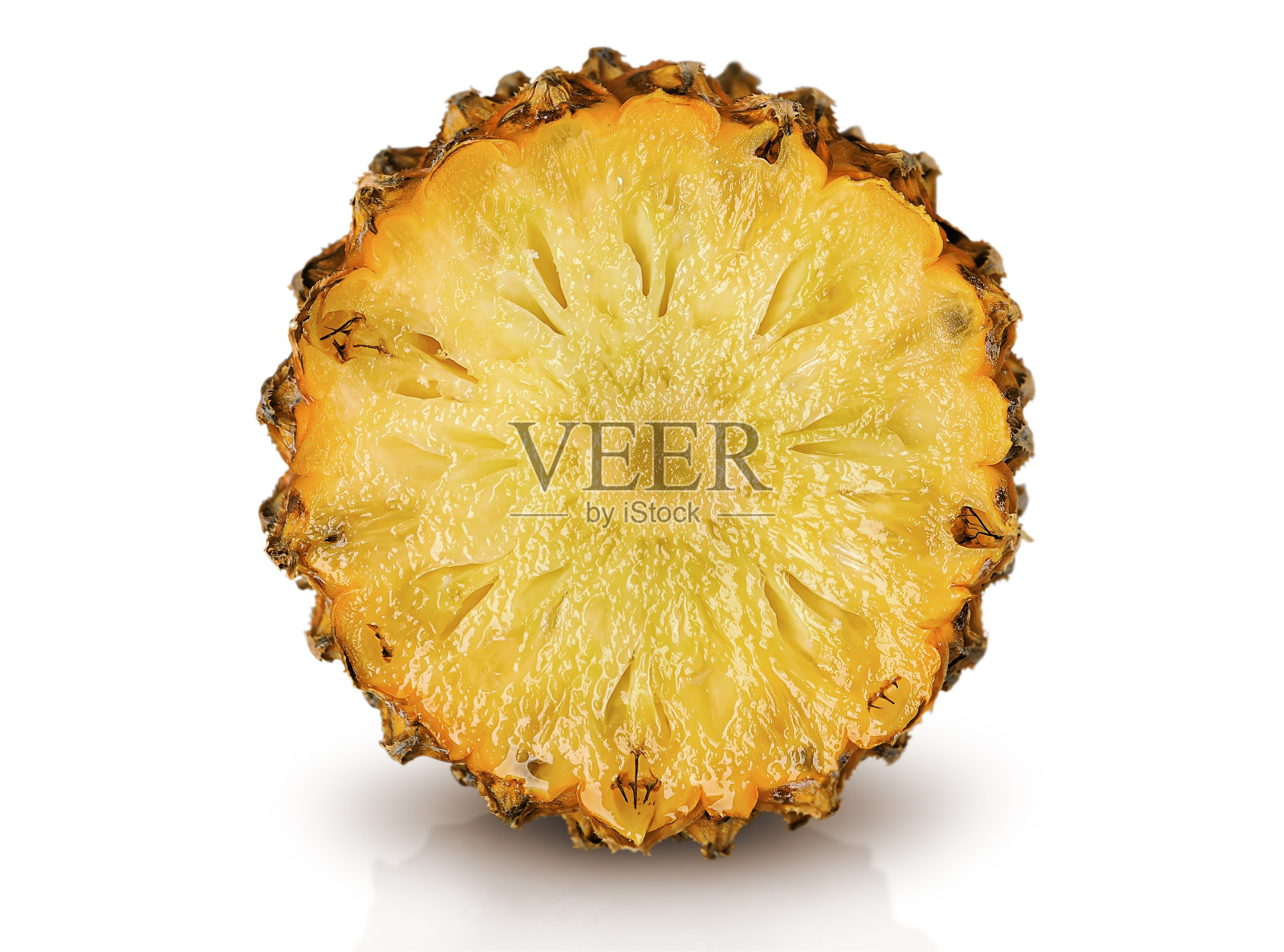 菠萝片的半边视孤立在白色照片摄影图片