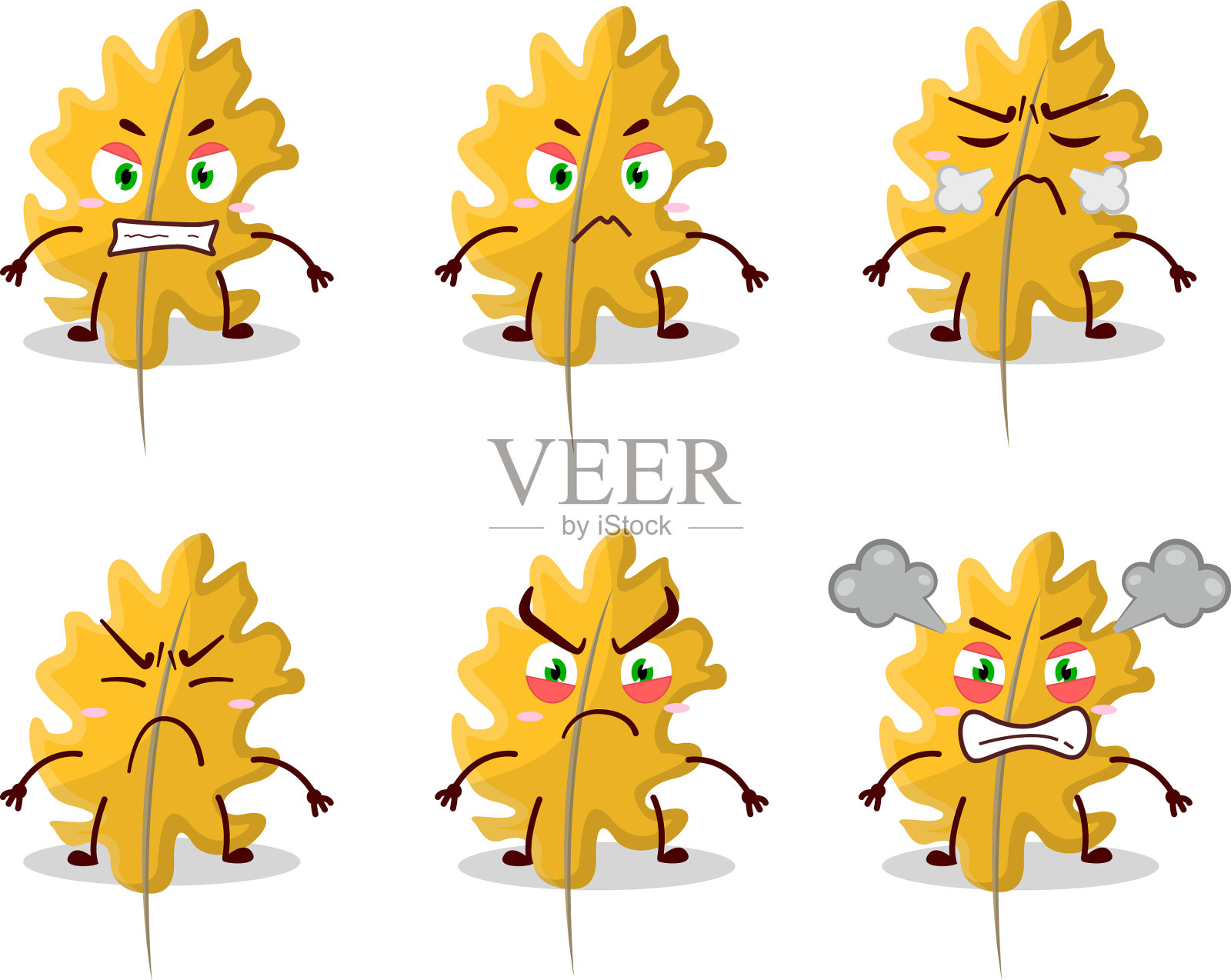橡树黄叶天使卡通人物用插画图片素材