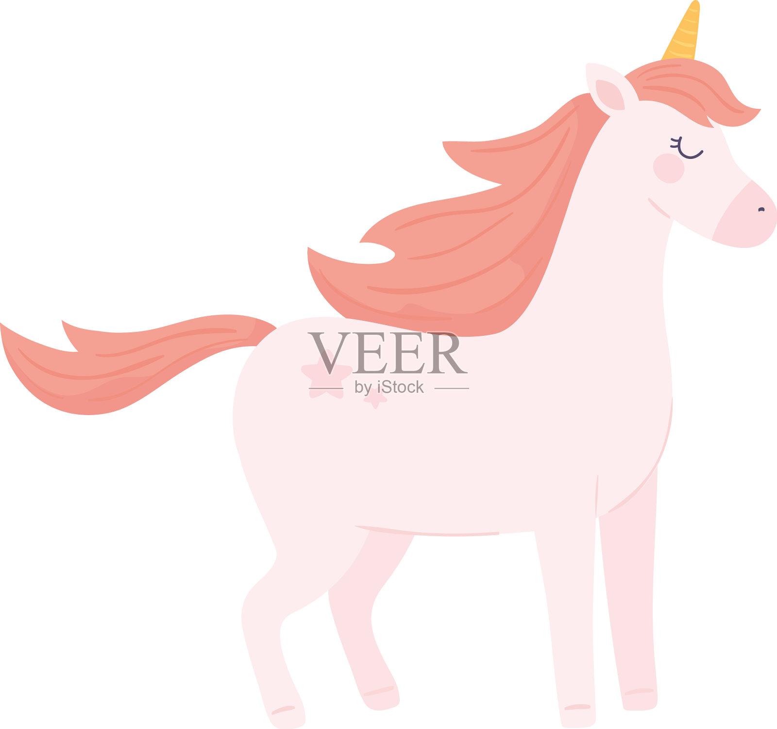 粉色独角兽的动物设计元素图片