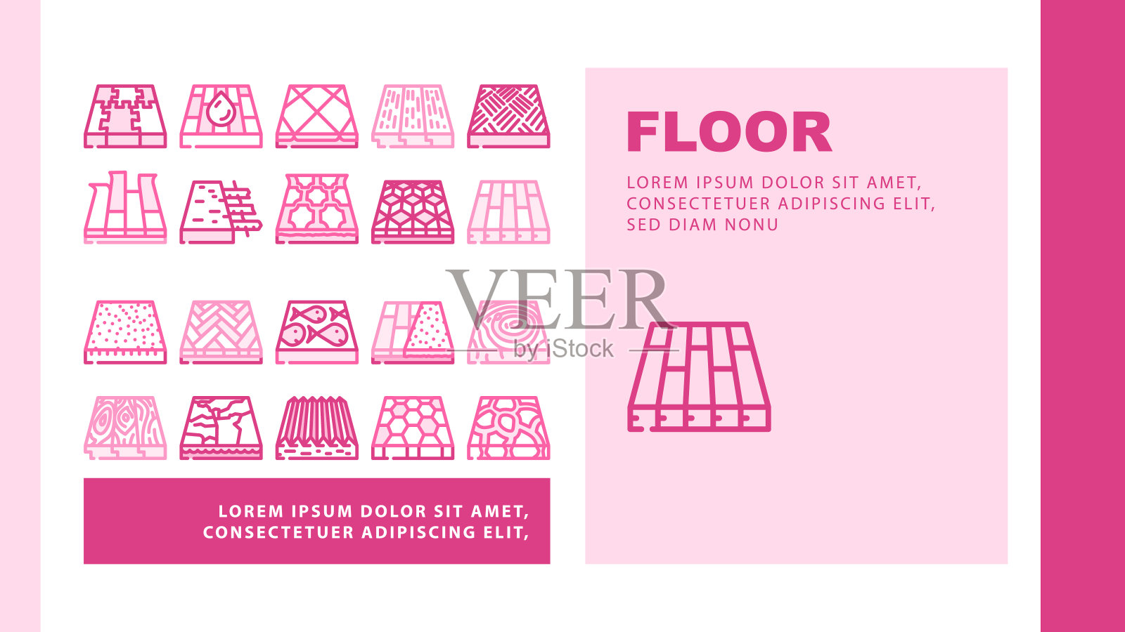 地板材料层翻新着陆头矢量设计模板素材
