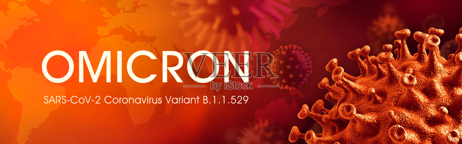 SARS-CoV-2冠状病毒变种Omicron B.1.1.529照片摄影图片