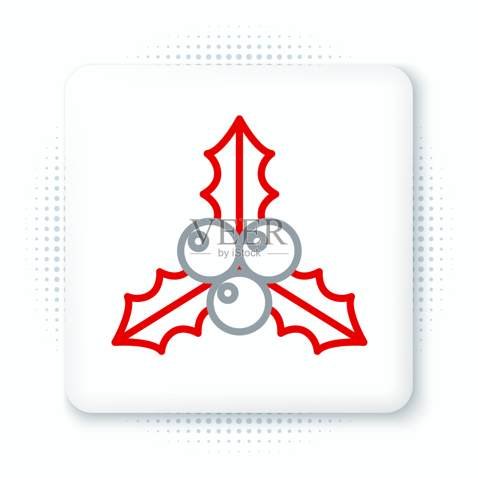 线分枝viburum或guelder玫瑰图标孤立图标素材